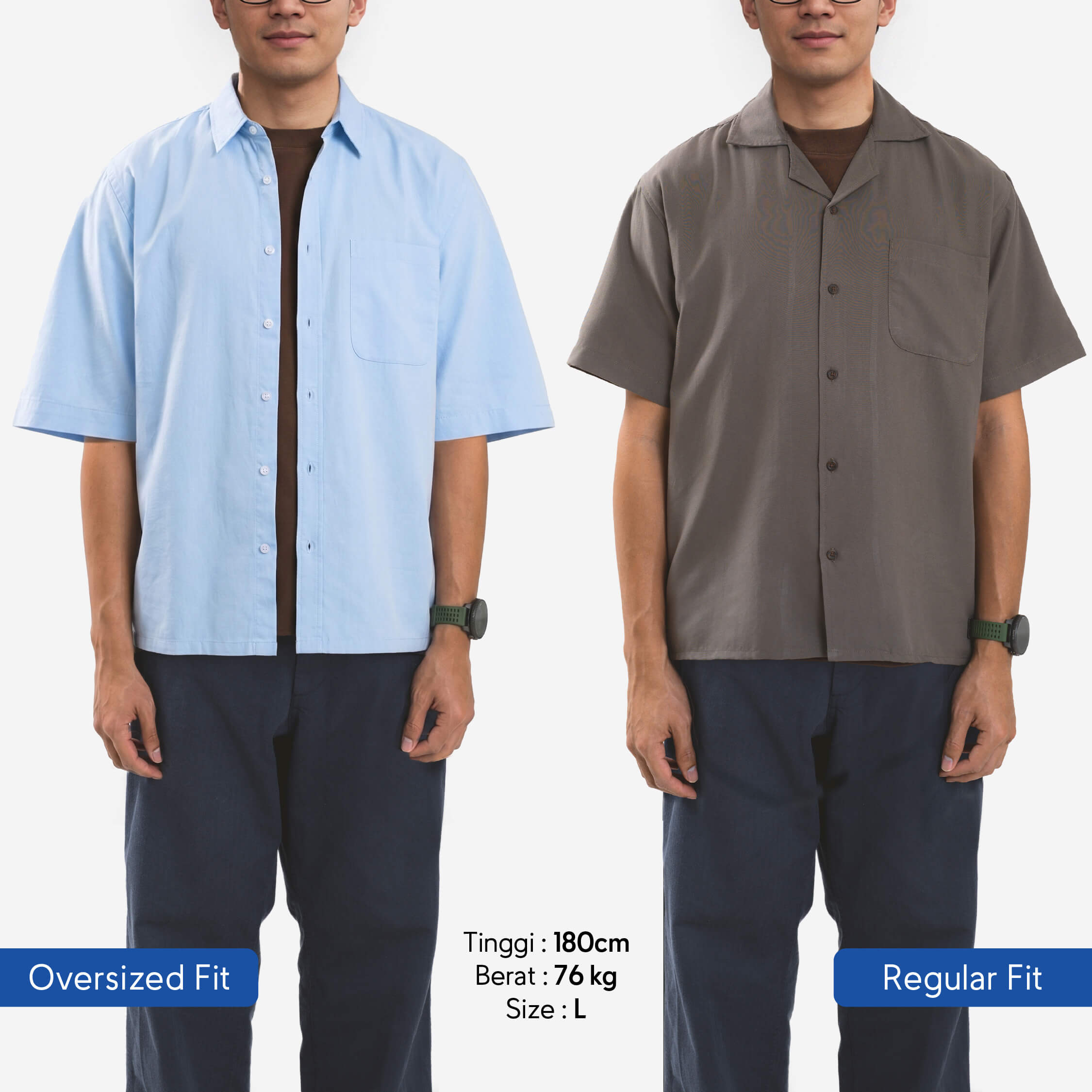 Oversized Poplin Short Sleeve Shirt - Grey