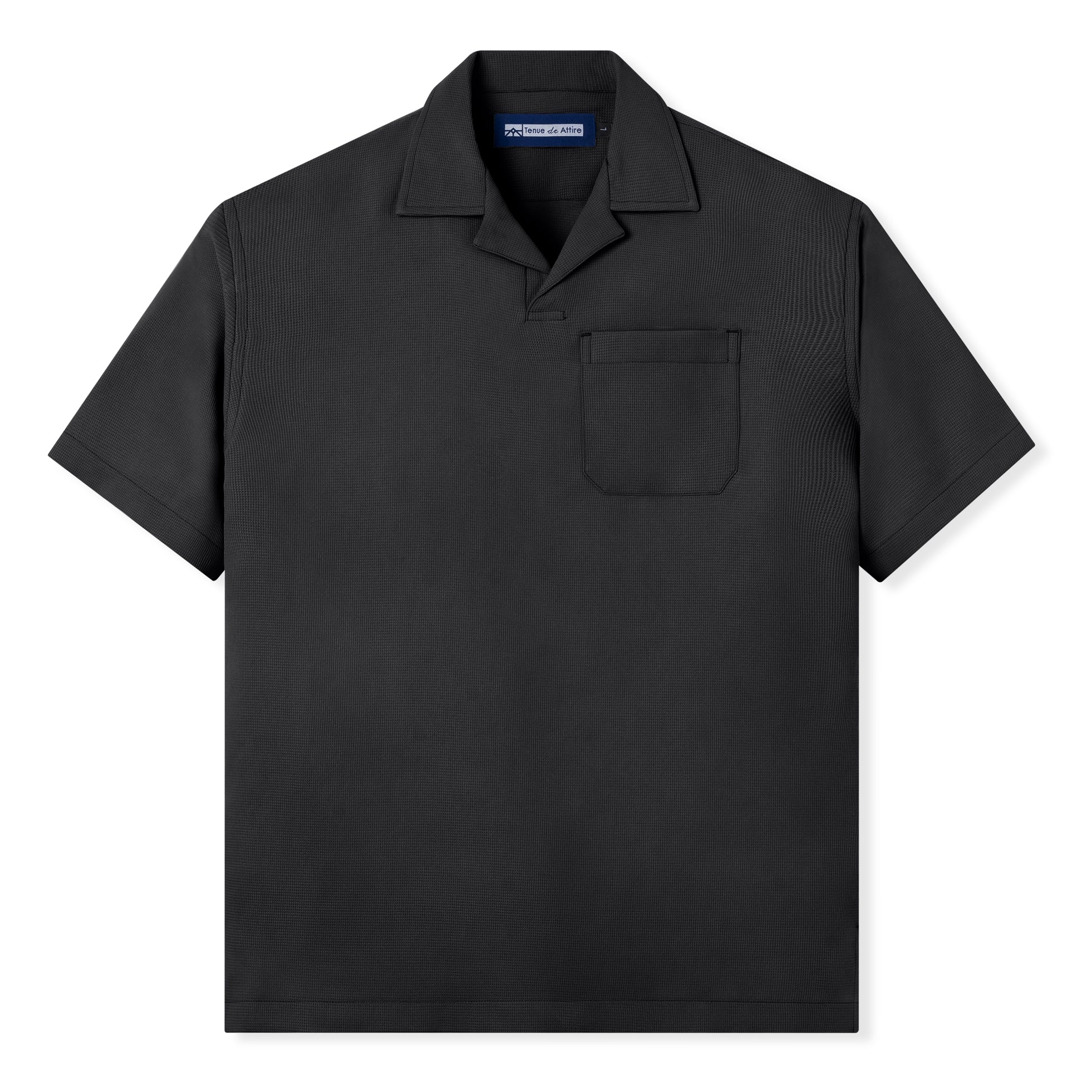 FACTORY SALE - Waffle Bowling Polo - Black
