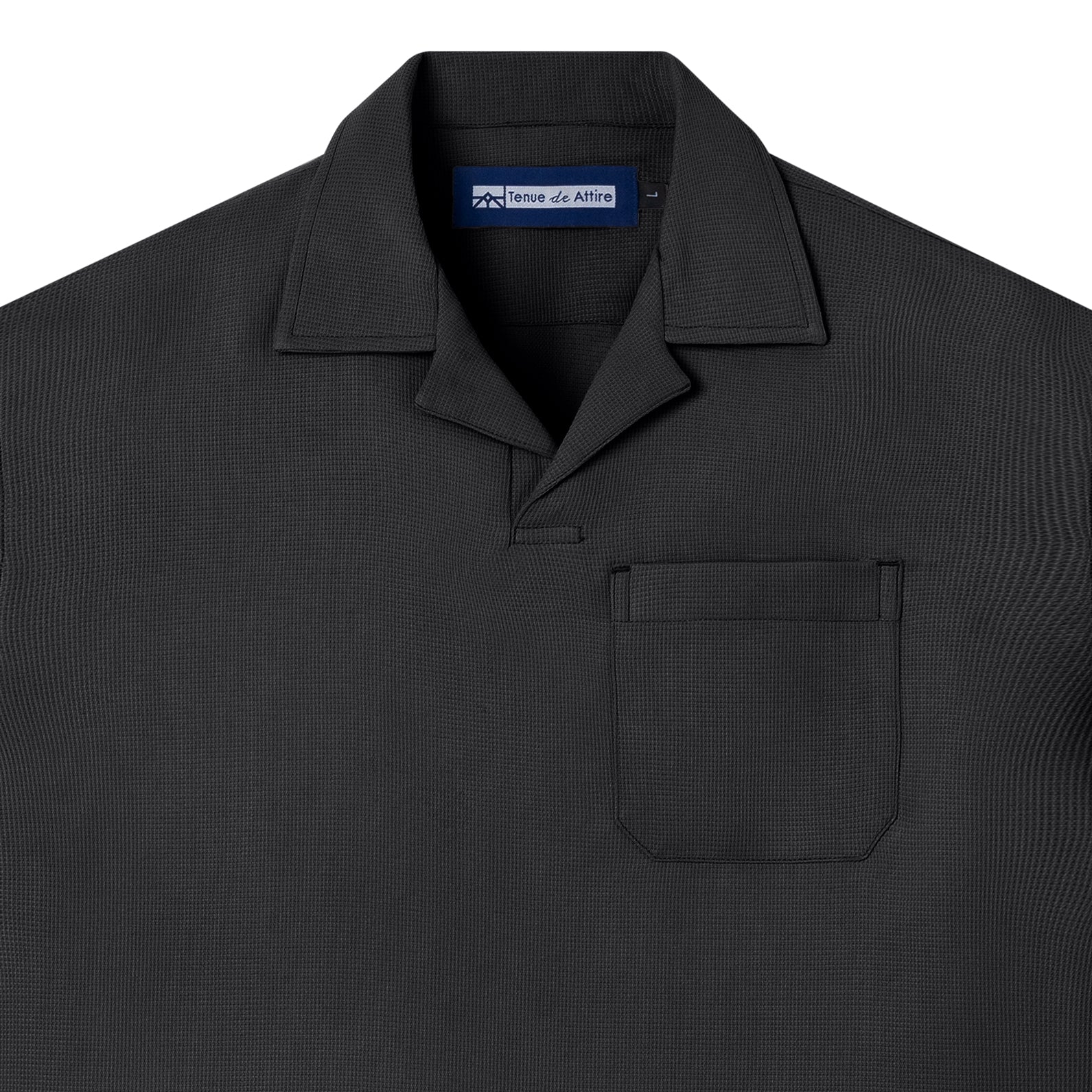 FACTORY SALE - Waffle Bowling Polo - Black