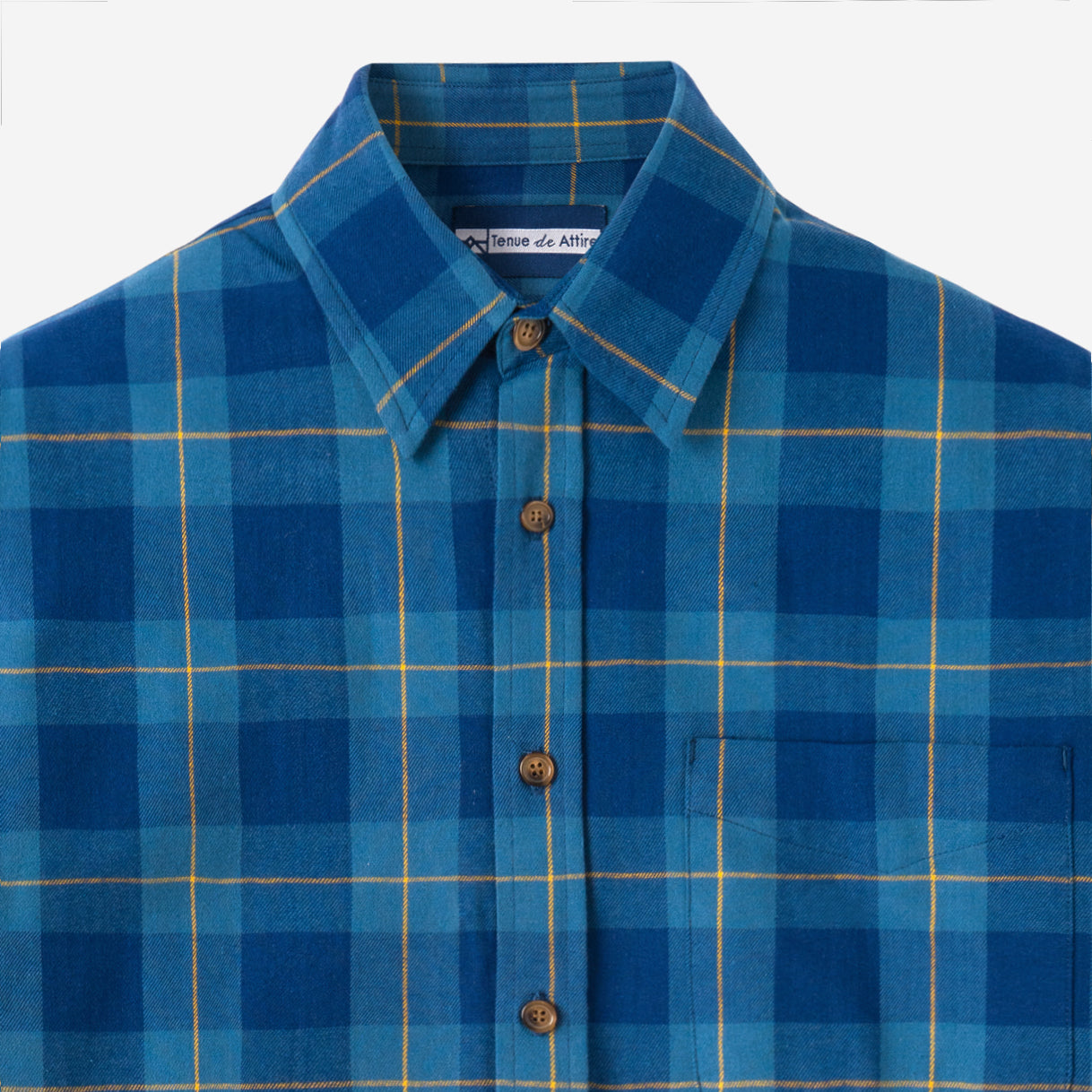 Day to Day Flannel - Blue Yellow Line