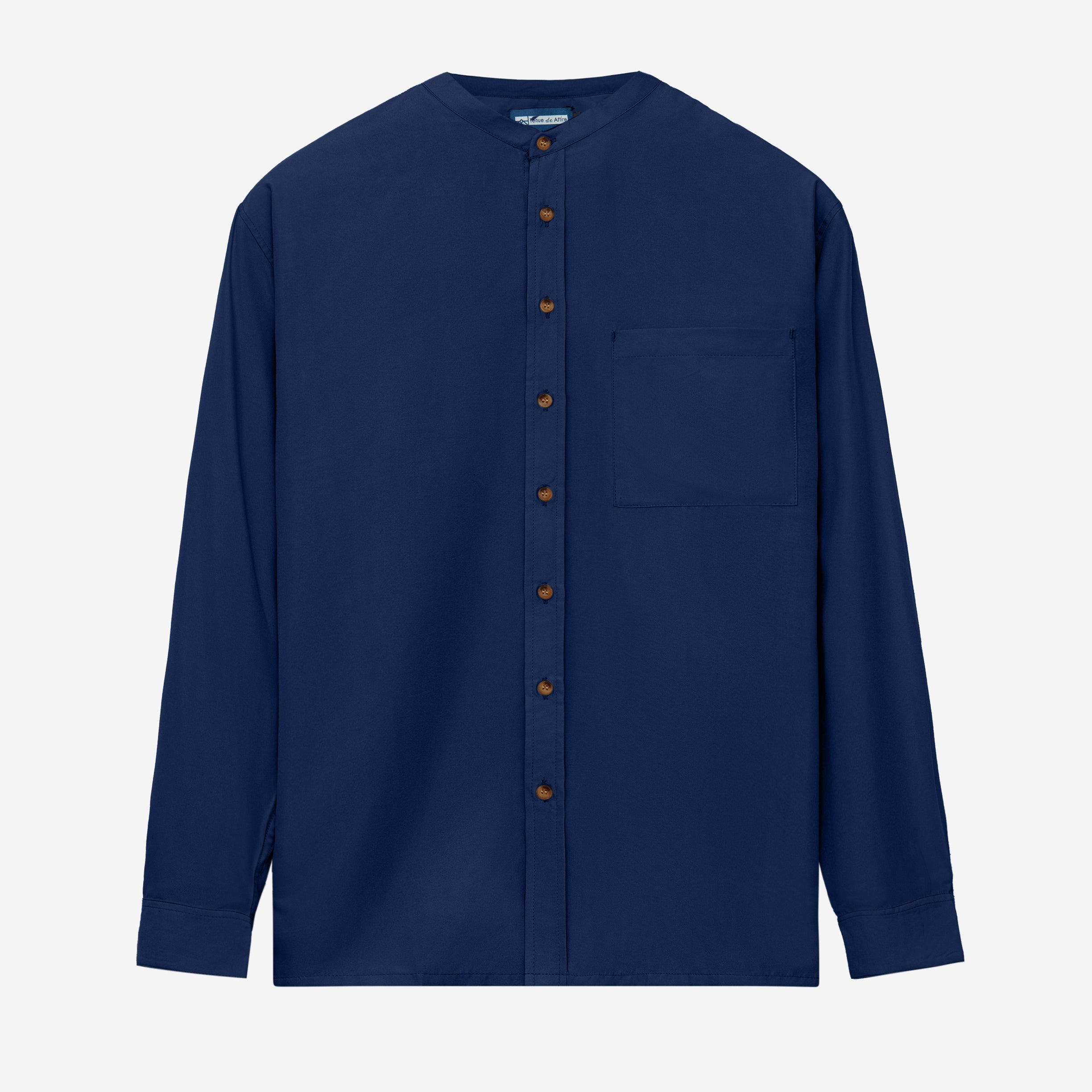 FACTORY SALE - DTD Band Collar Long Sleeve - Navy