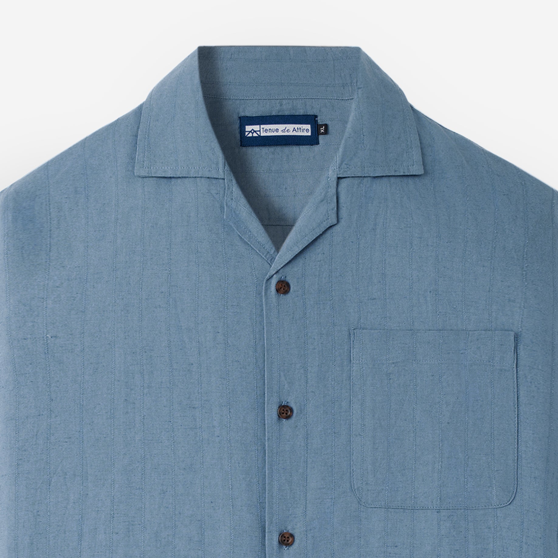 Breakfast Club Short Sleeve Camp Collar Shirt - Blue Stripes