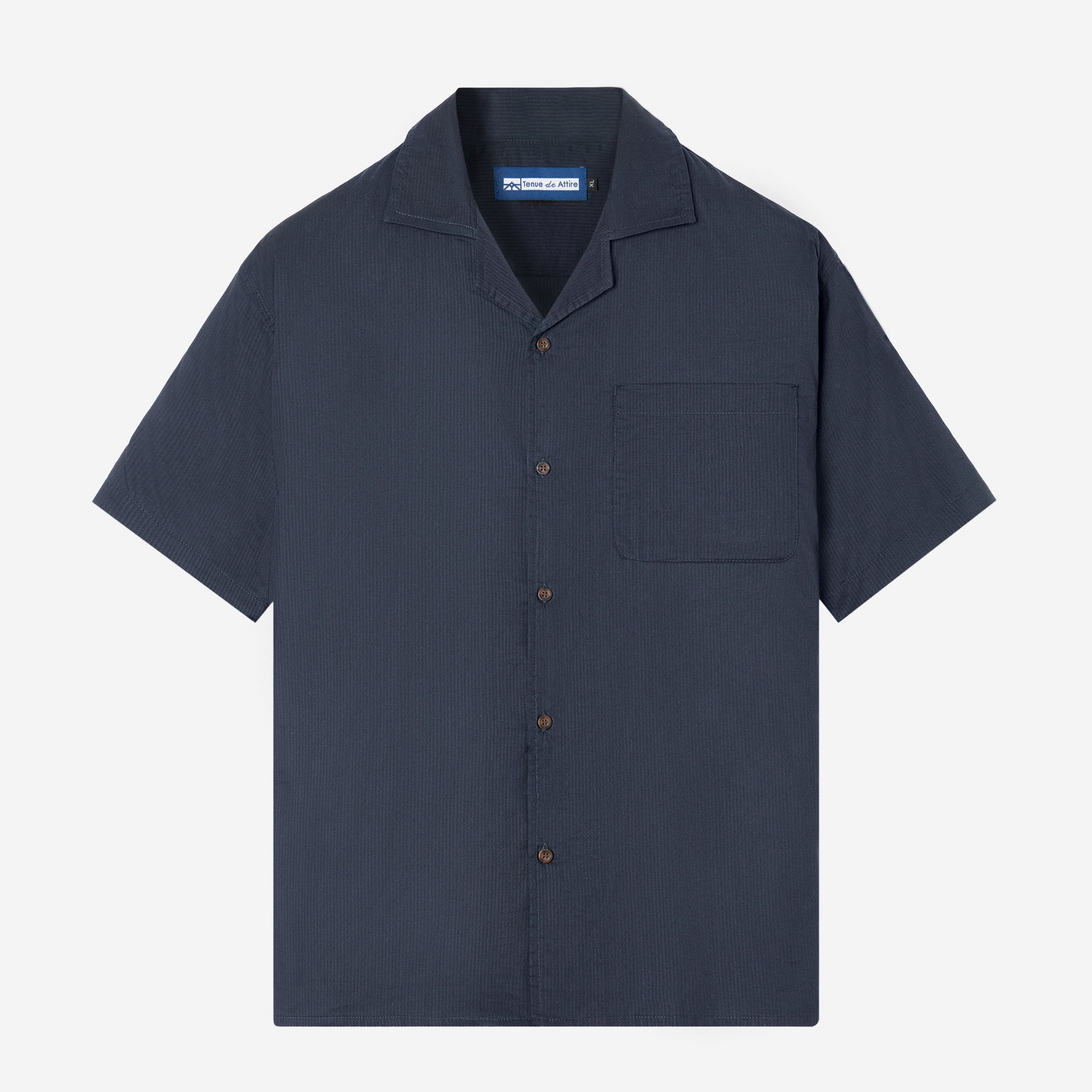 Breakfast Club Short Sleeve Camp Collar Shirt - Dark Navy