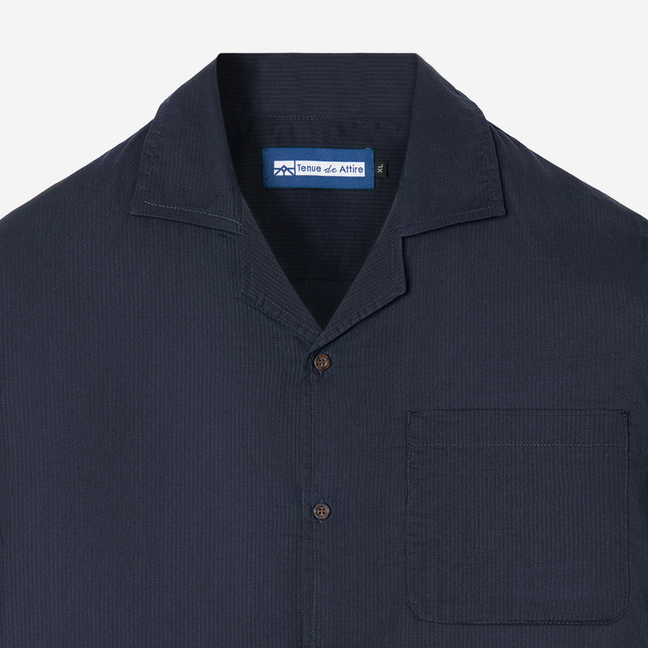 Breakfast Club Short Sleeve Camp Collar Shirt - Dark Navy