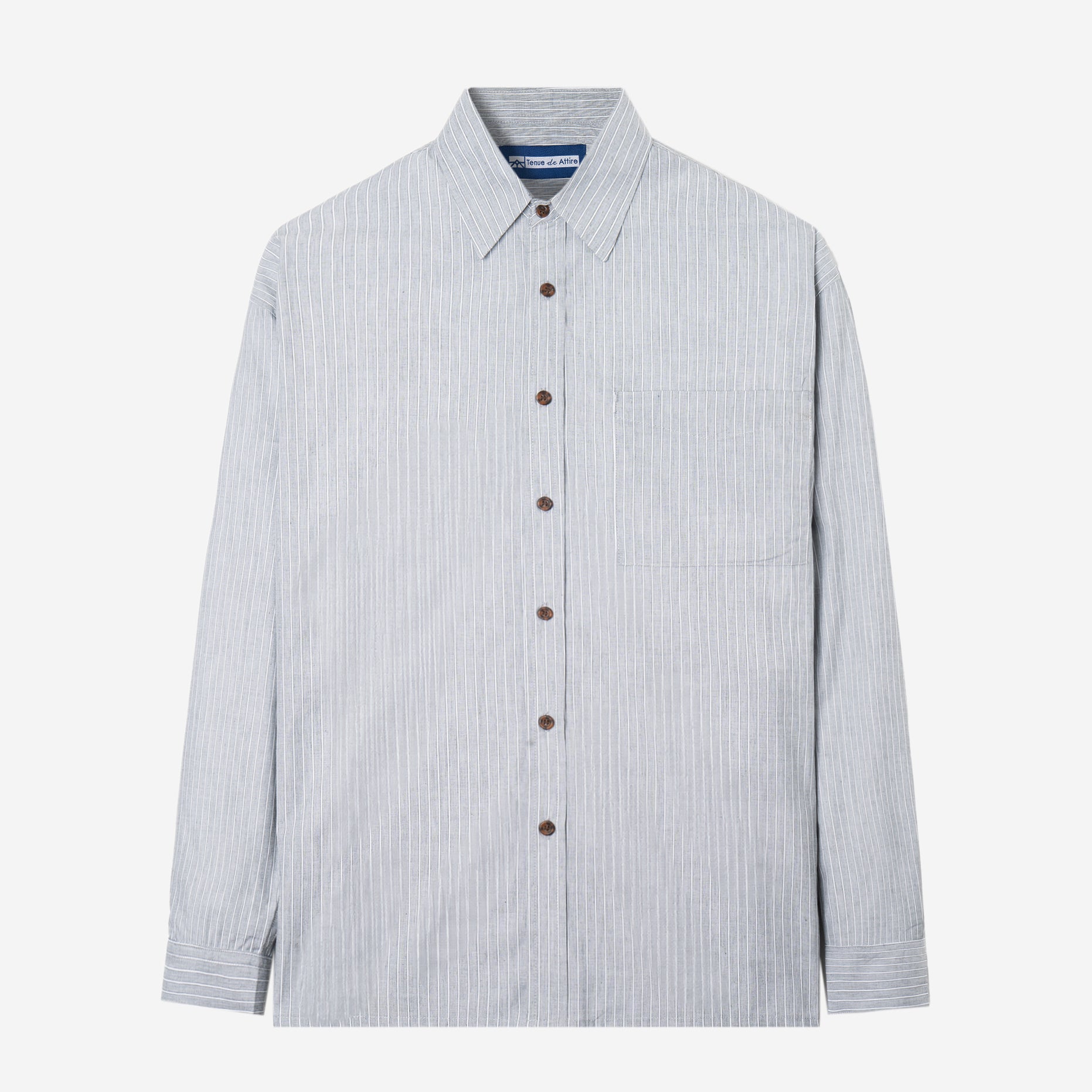 Breakfast Club Long Sleeve Shirt - Grey White Stripes