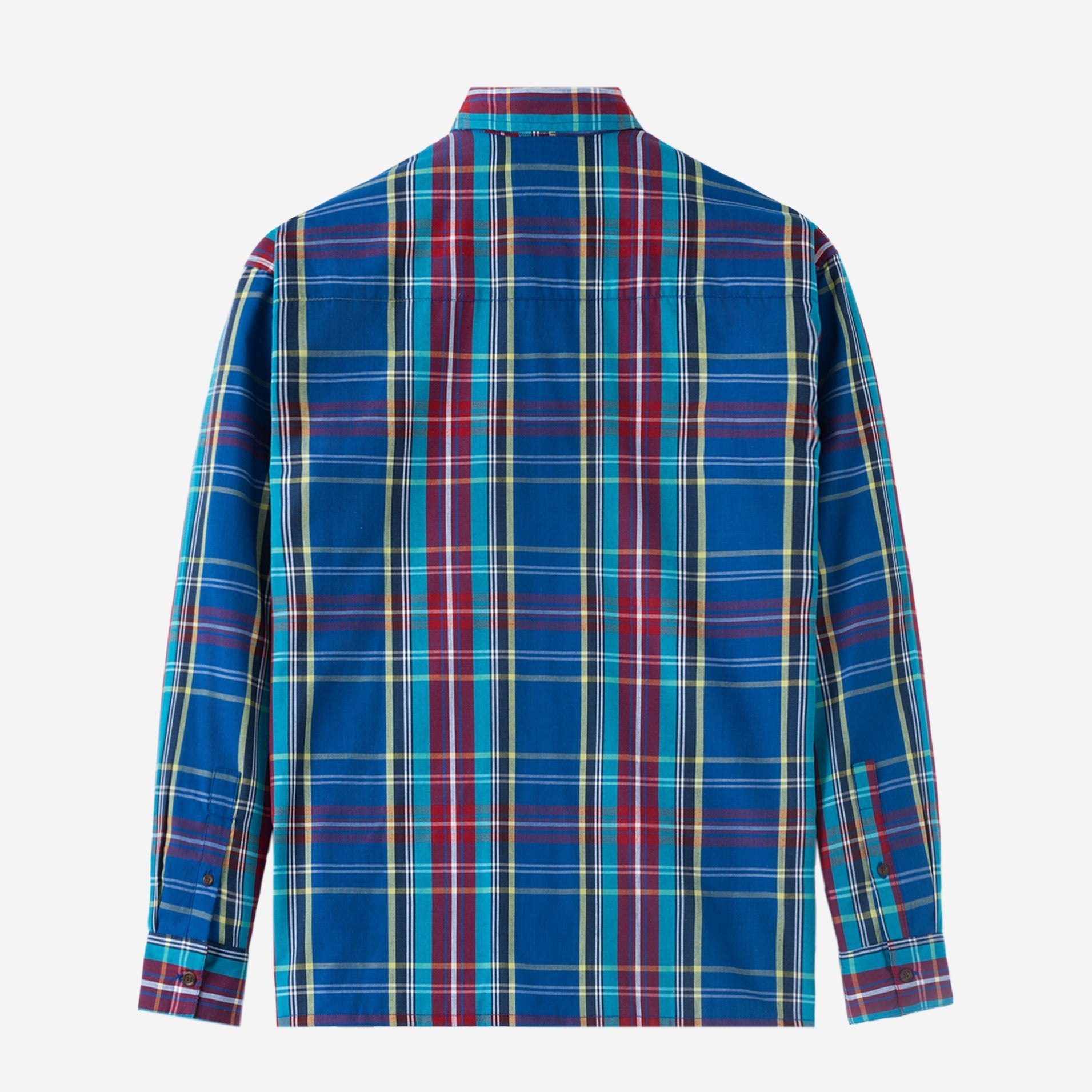 FACTORY SALE - Office Hours Long Sleeve Shirt - Blue Plaid