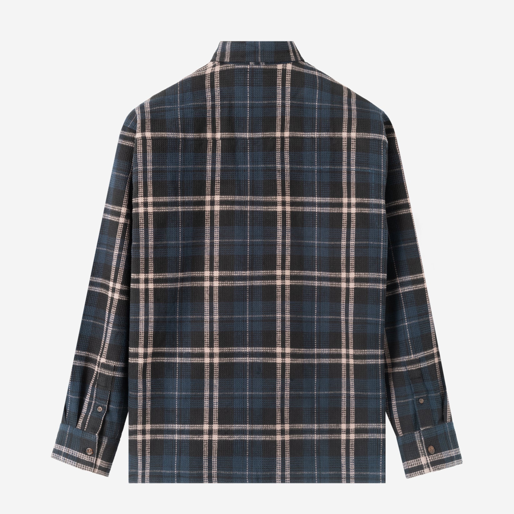 FACTORY SALE - Day Trip Long Sleeve Shirt - Navy Grey Plaid