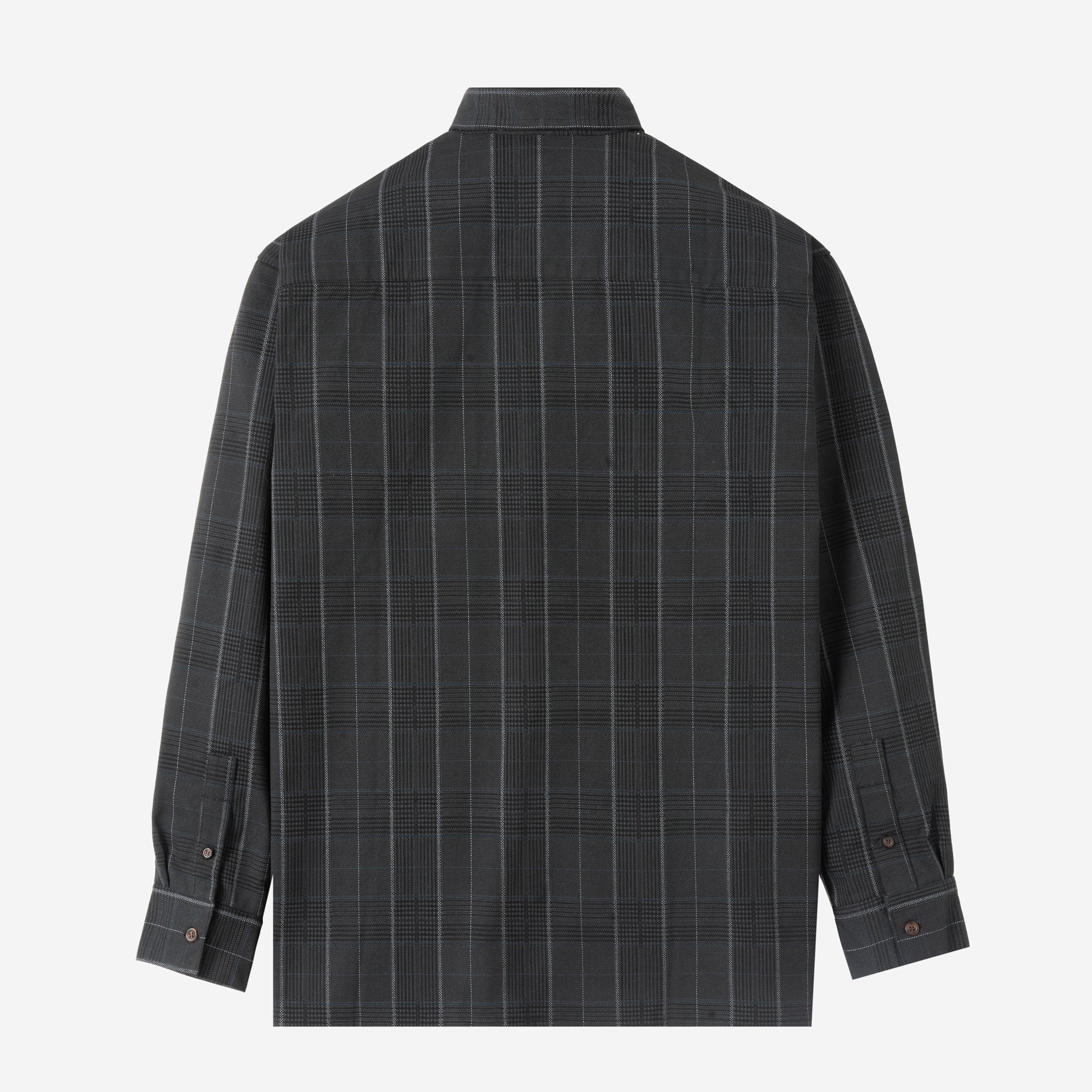 FACTORY SALE - Day Trip Long Sleeve Shirt - Black Grey Plaid