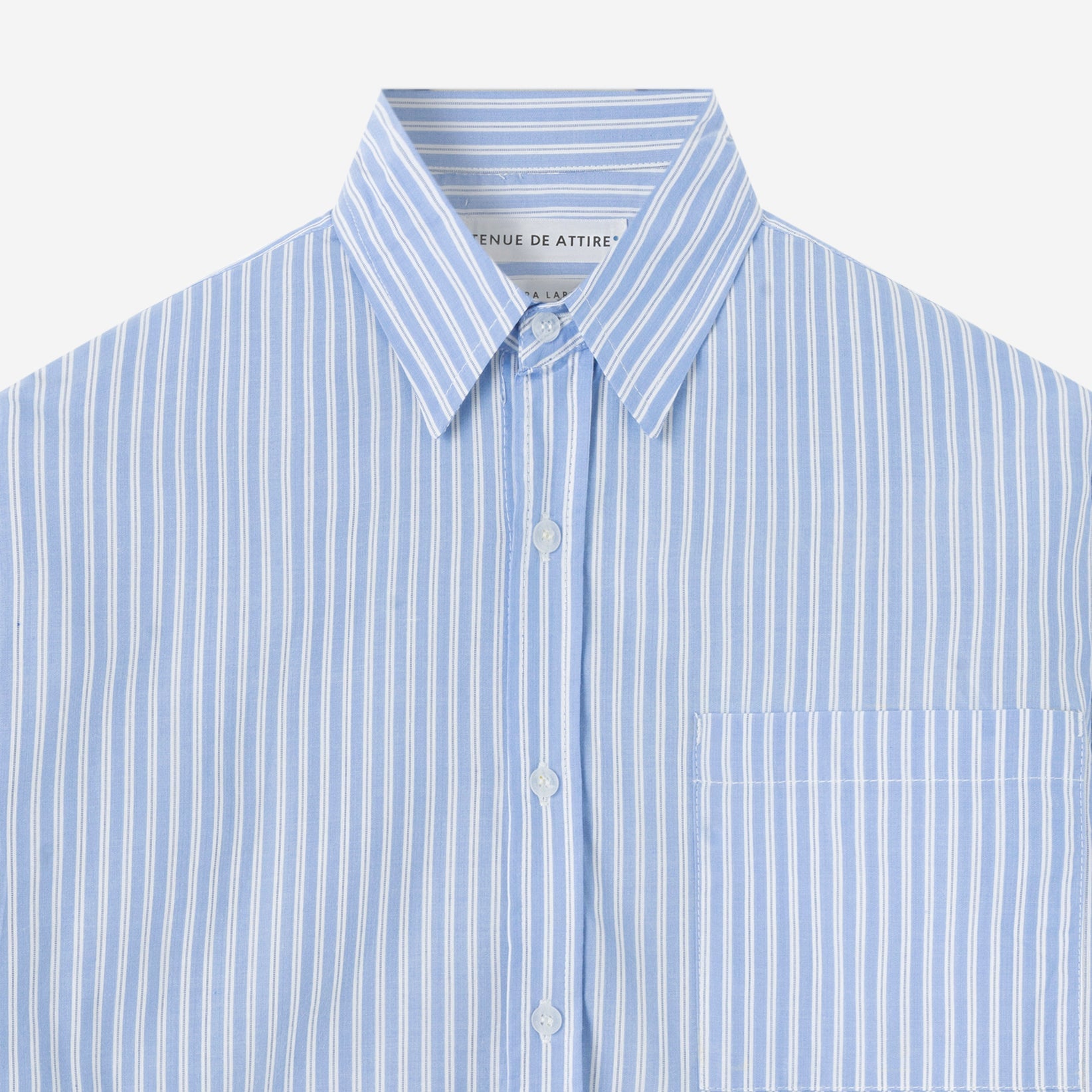 FACTORY SALE - City Long Sleeve Striped Shirt - Patched Blue