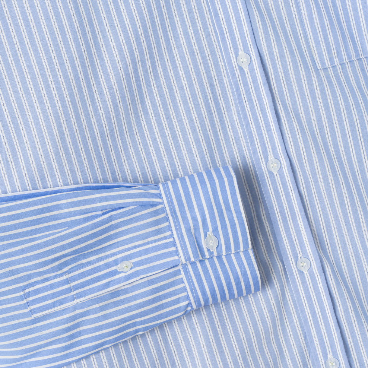 FACTORY SALE - City Long Sleeve Striped Shirt - Patched Blue