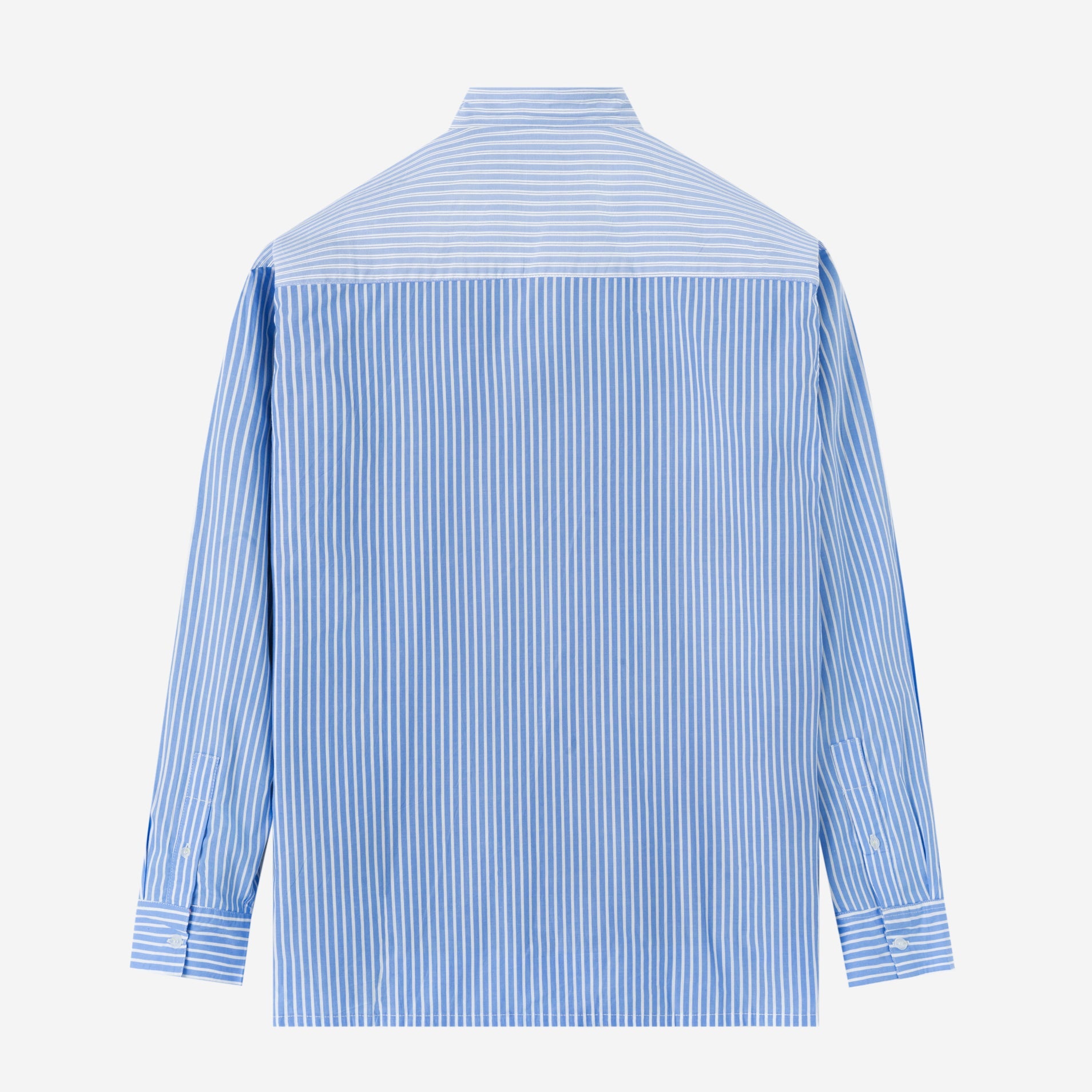 FACTORY SALE - City Long Sleeve Striped Shirt - Patched Blue