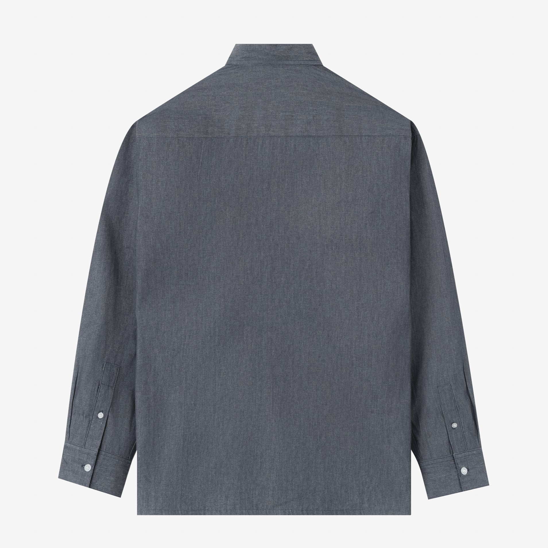 FACTORY SALE - City Long Sleeve 2 Pocket Work Shirt - Grey Blue