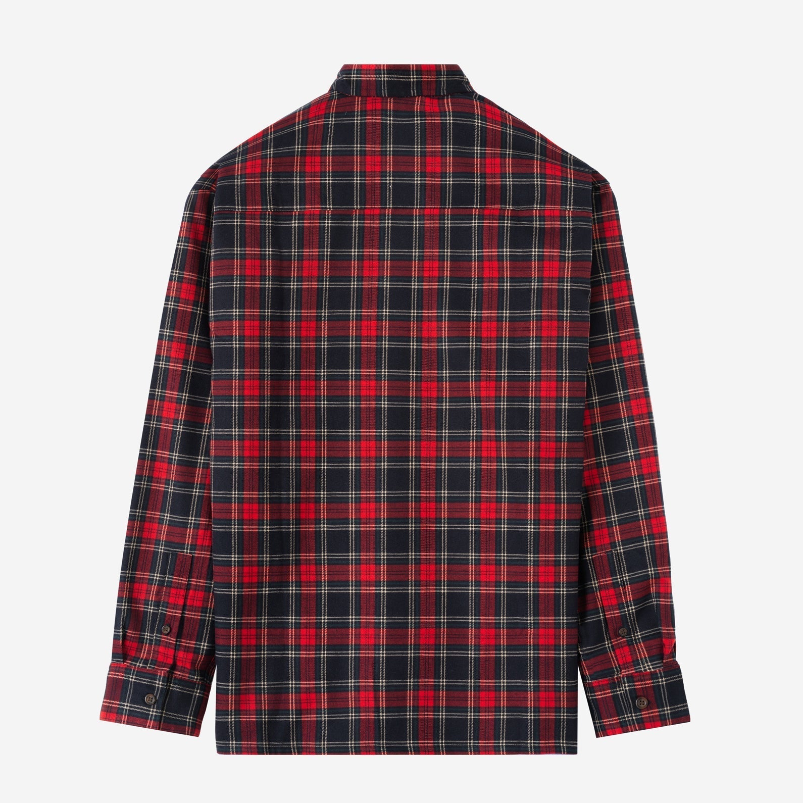 FACTORY SALE - College Days Long Sleeve Plaid Shirt - Navy Red
