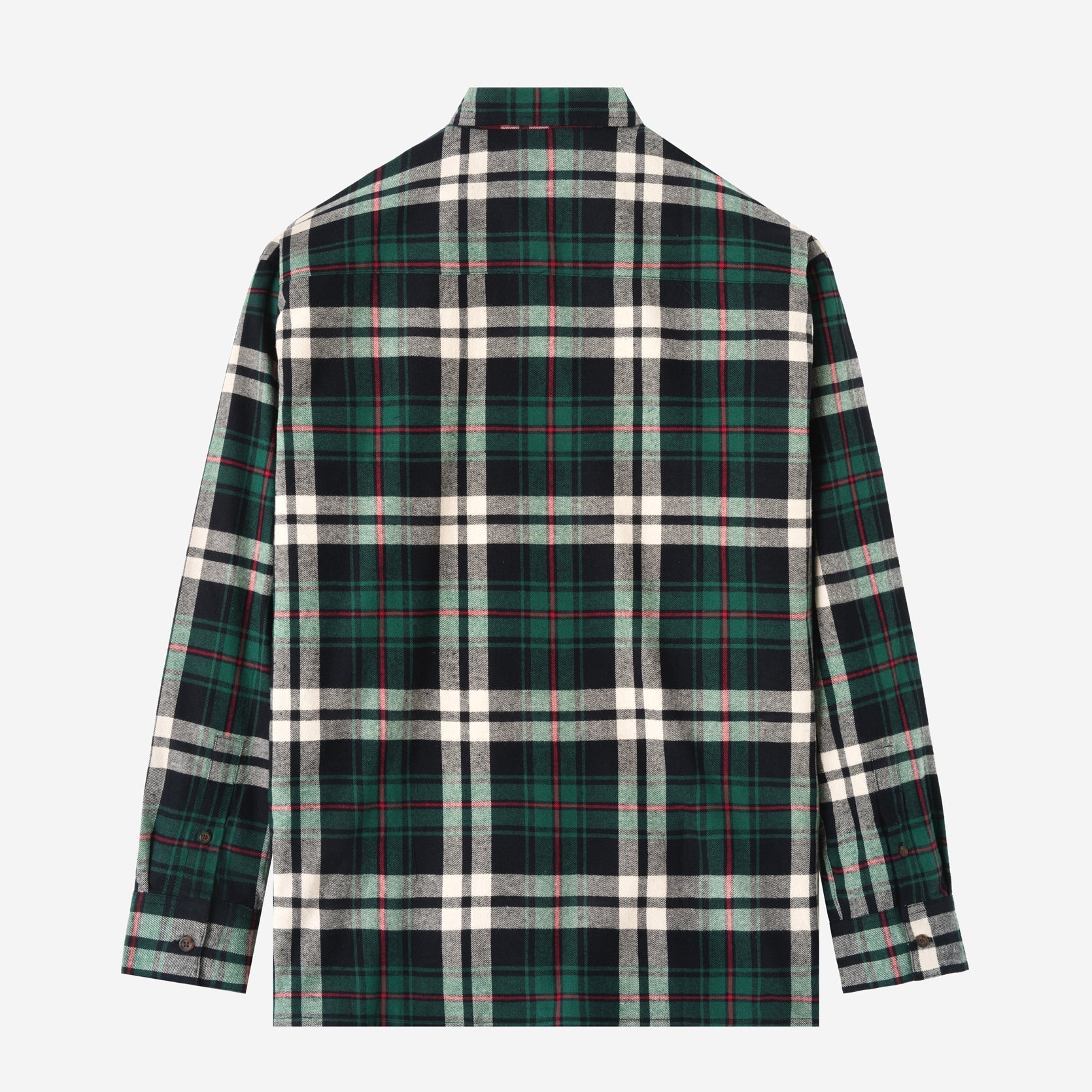 FACTORY SALE - College Days Long Sleeve Plaid Shirt - Green White
