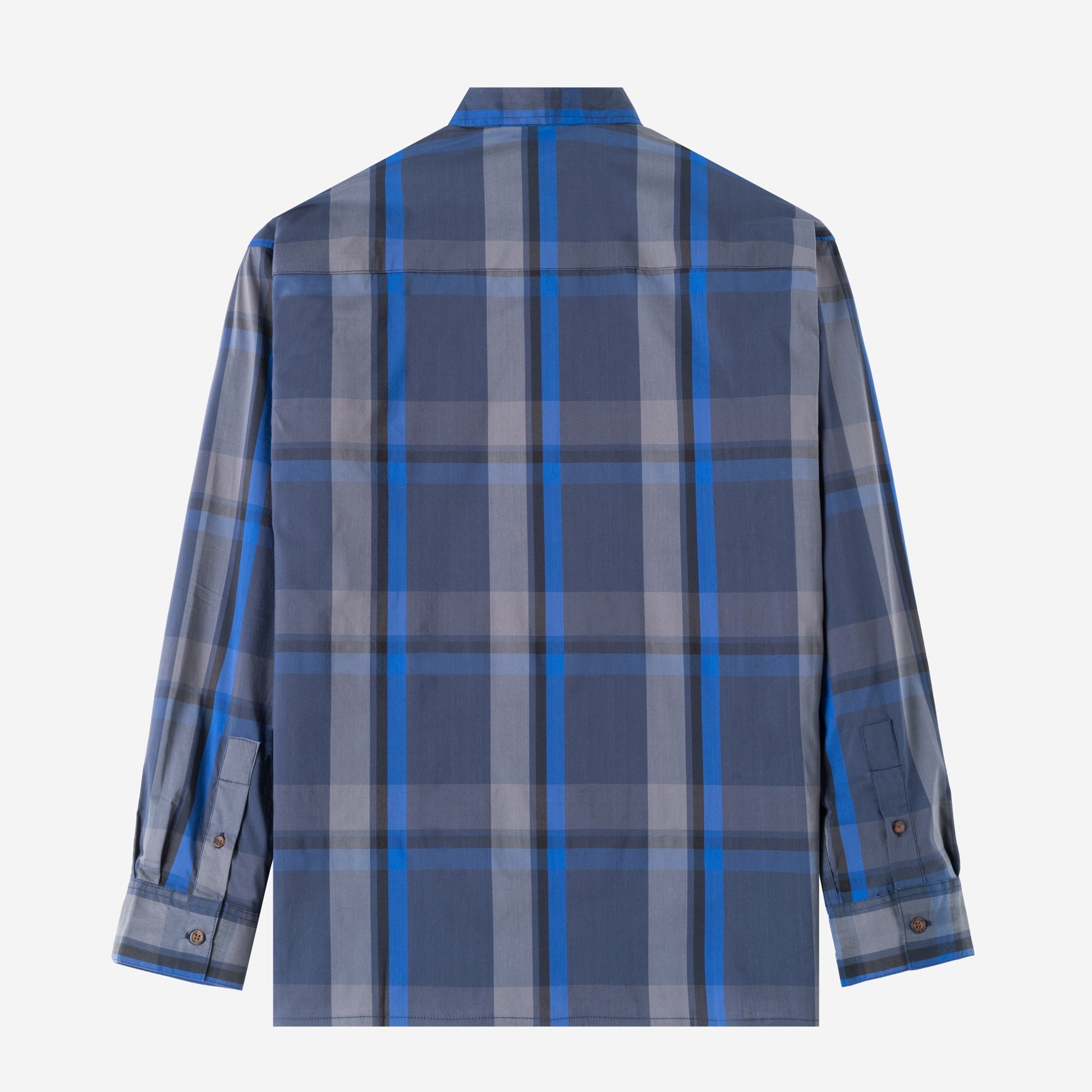 FACTORY SALE - Social Creatures Long Sleeve Plaid Shirt - Blue Navy