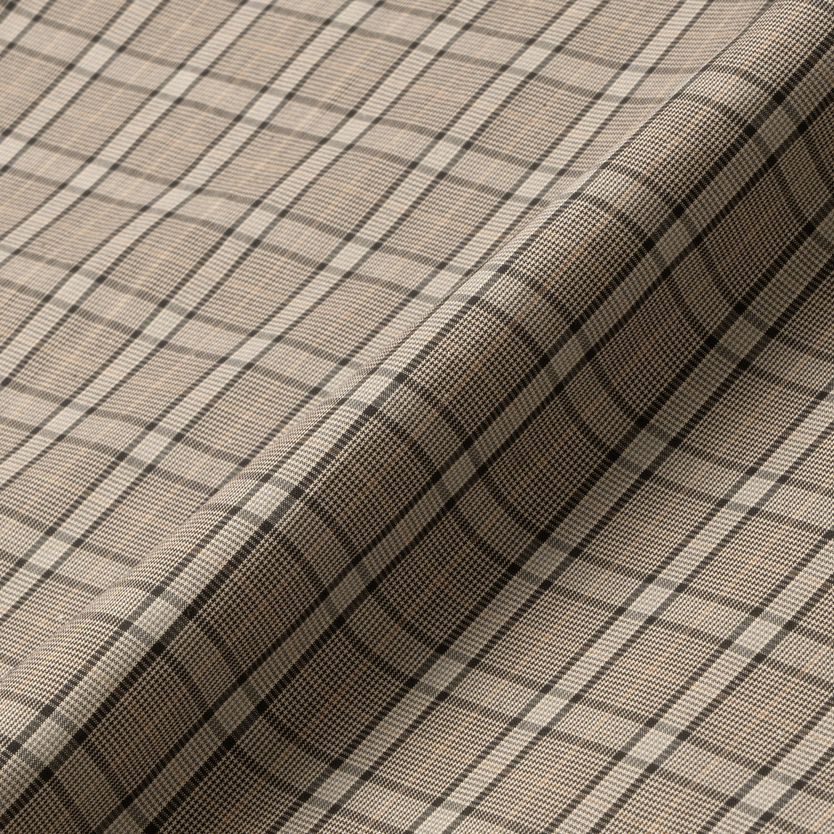 Social Creatures Long Sleeve Plaid Shirt - Grey Beige