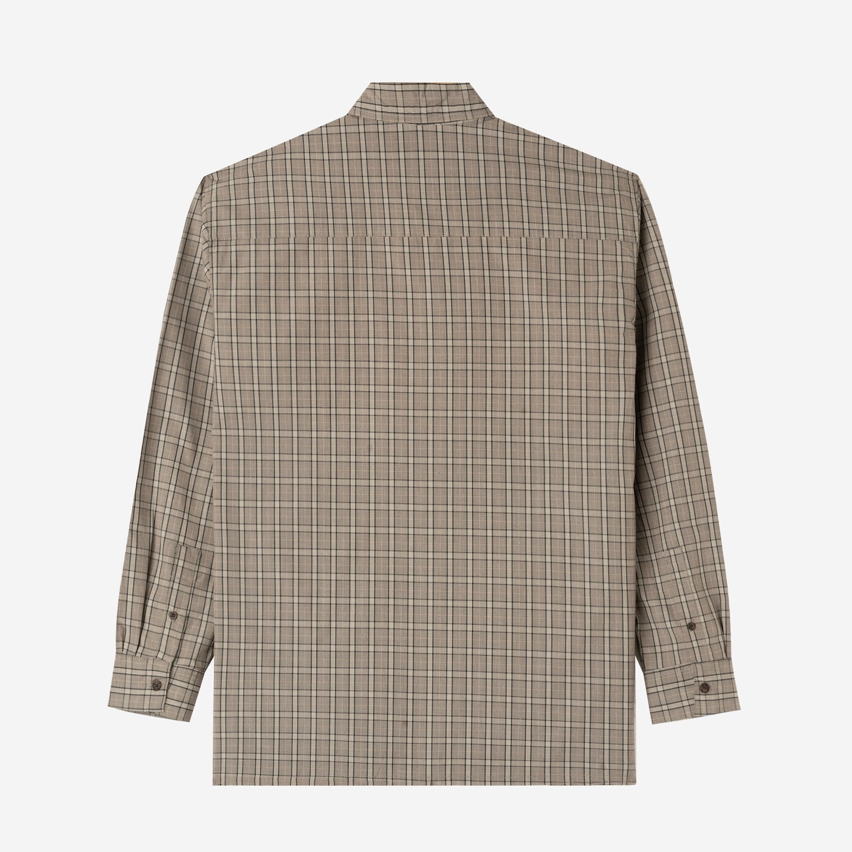 Social Creatures Long Sleeve Plaid Shirt - Grey Beige