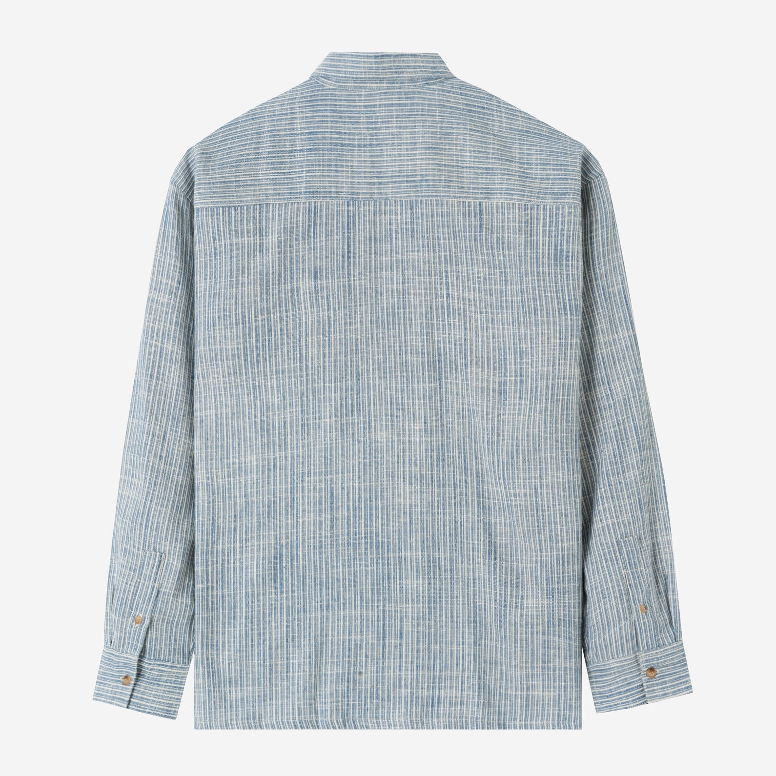 Sunny Vacation Long Sleeve Striped Shirt - Blue Mist