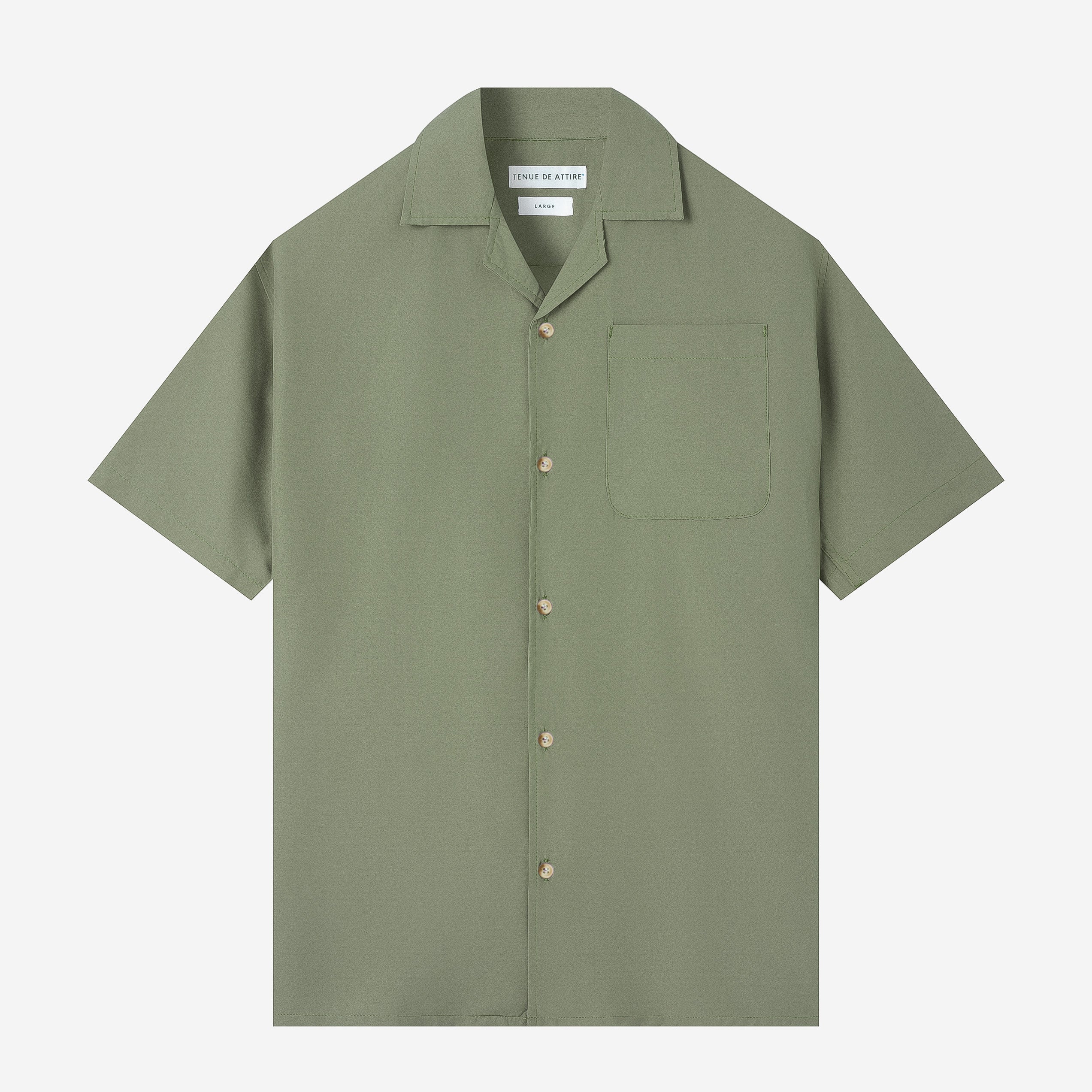 FACTORY SALE - CREMA Camp Collar - Frosty Green