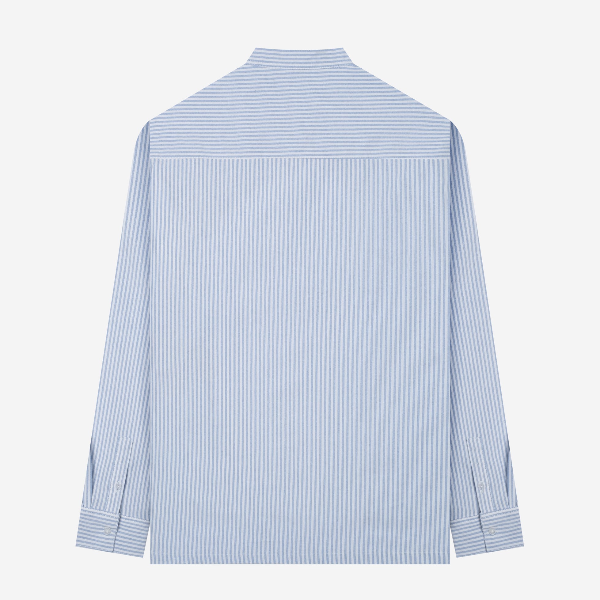 By The Hours Band Collar Long Sleeve Shirt Oxford Powder Blue
