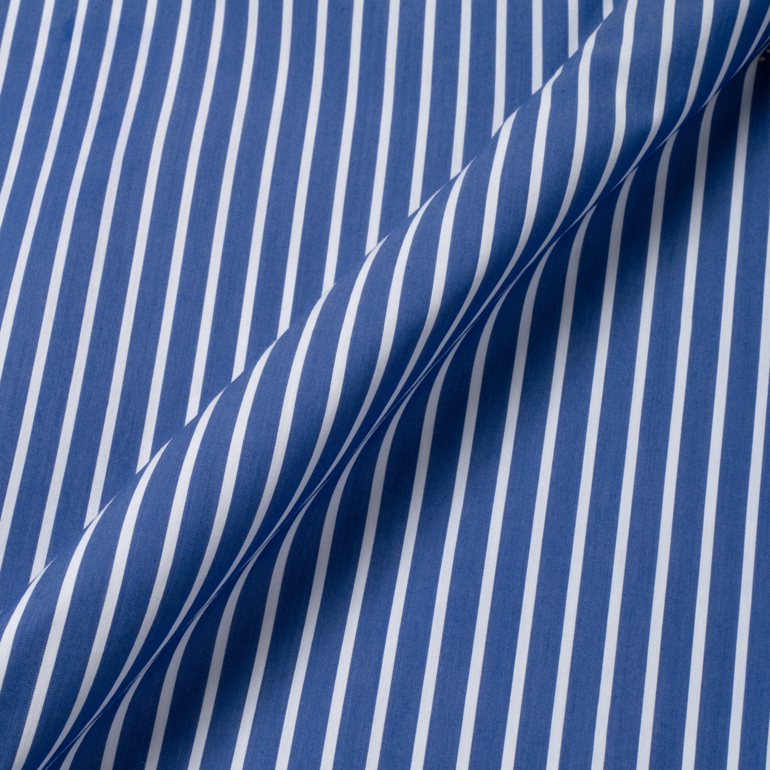 By The Hours Band Collar Long Sleeve Shirt Stripes Ocean Blue