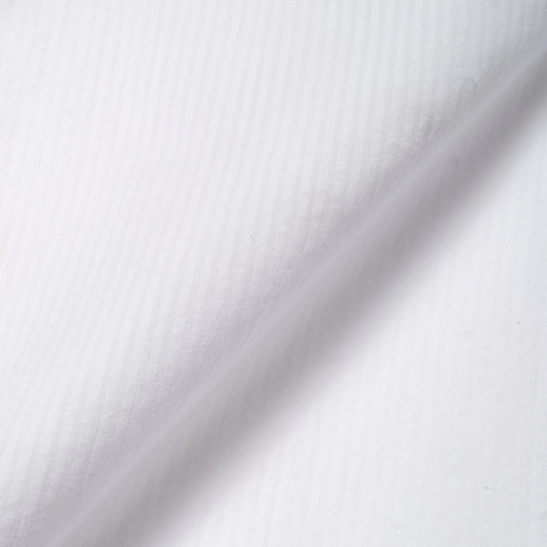 By The Hours Band Collar Long Sleeve Shirt Seersucker Stripes Pure White