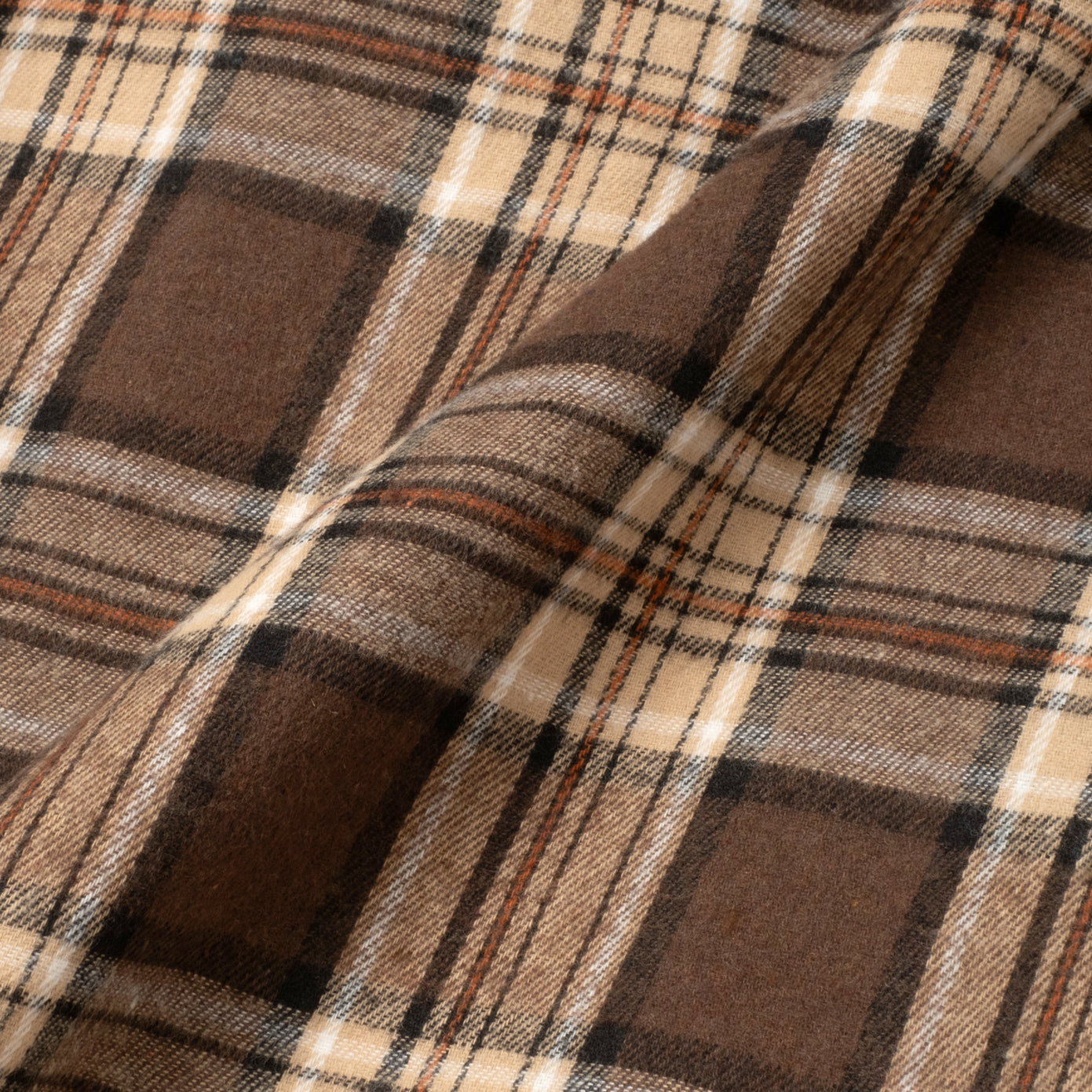 College Camp Collar Long Sleeve Shirt - Brown Khaki