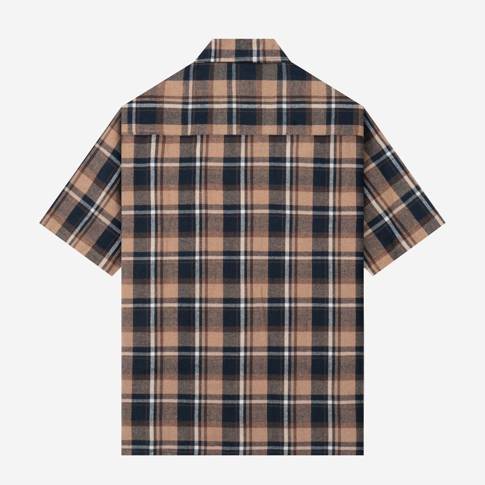FACTORY SALE - College Short Sleeve Shirt - Navy Brown