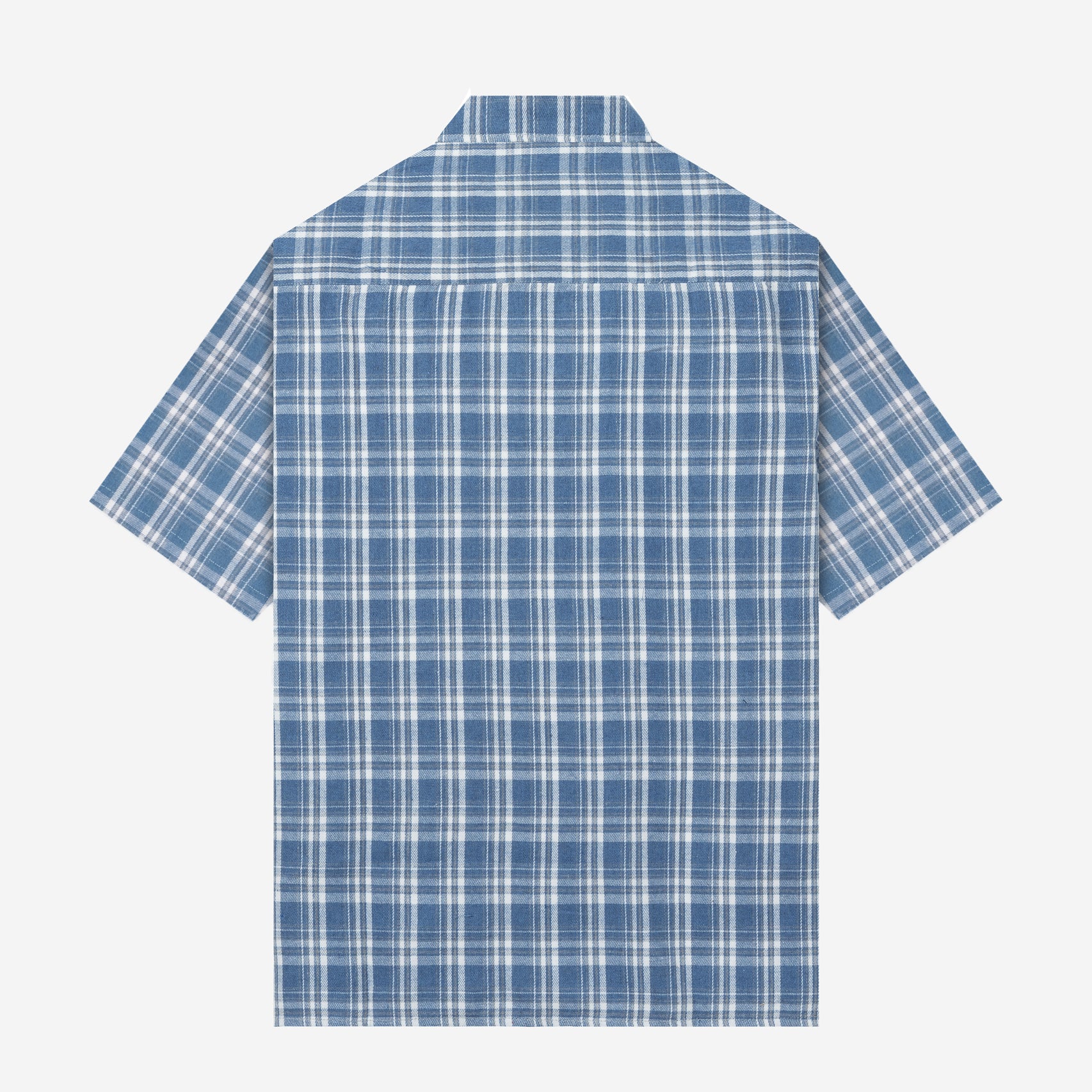 College Short Sleeve Shirt - Blue White