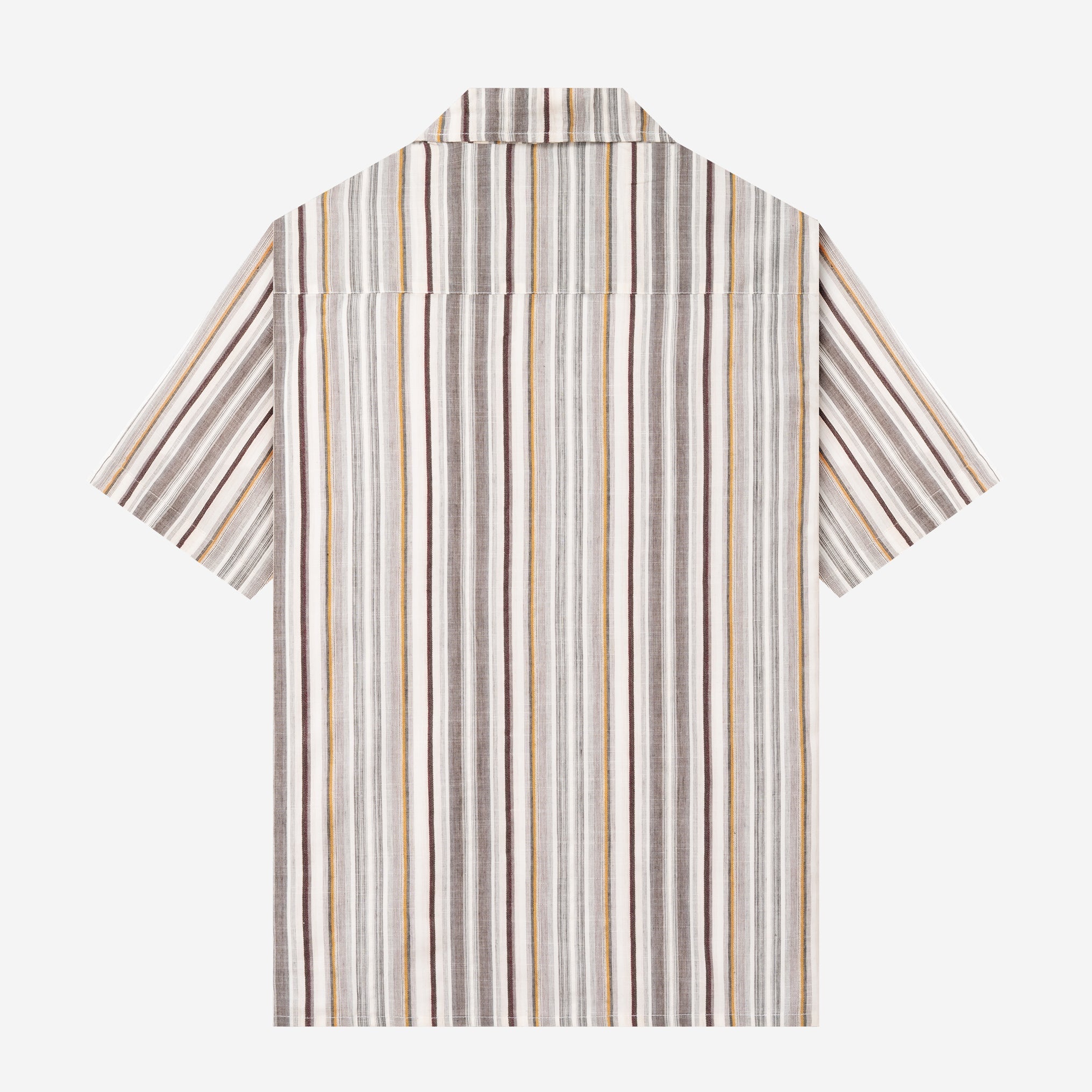 FACTORY SALE - Homebody Camp Collar Short Sleeve Shirt - Grey Stripe