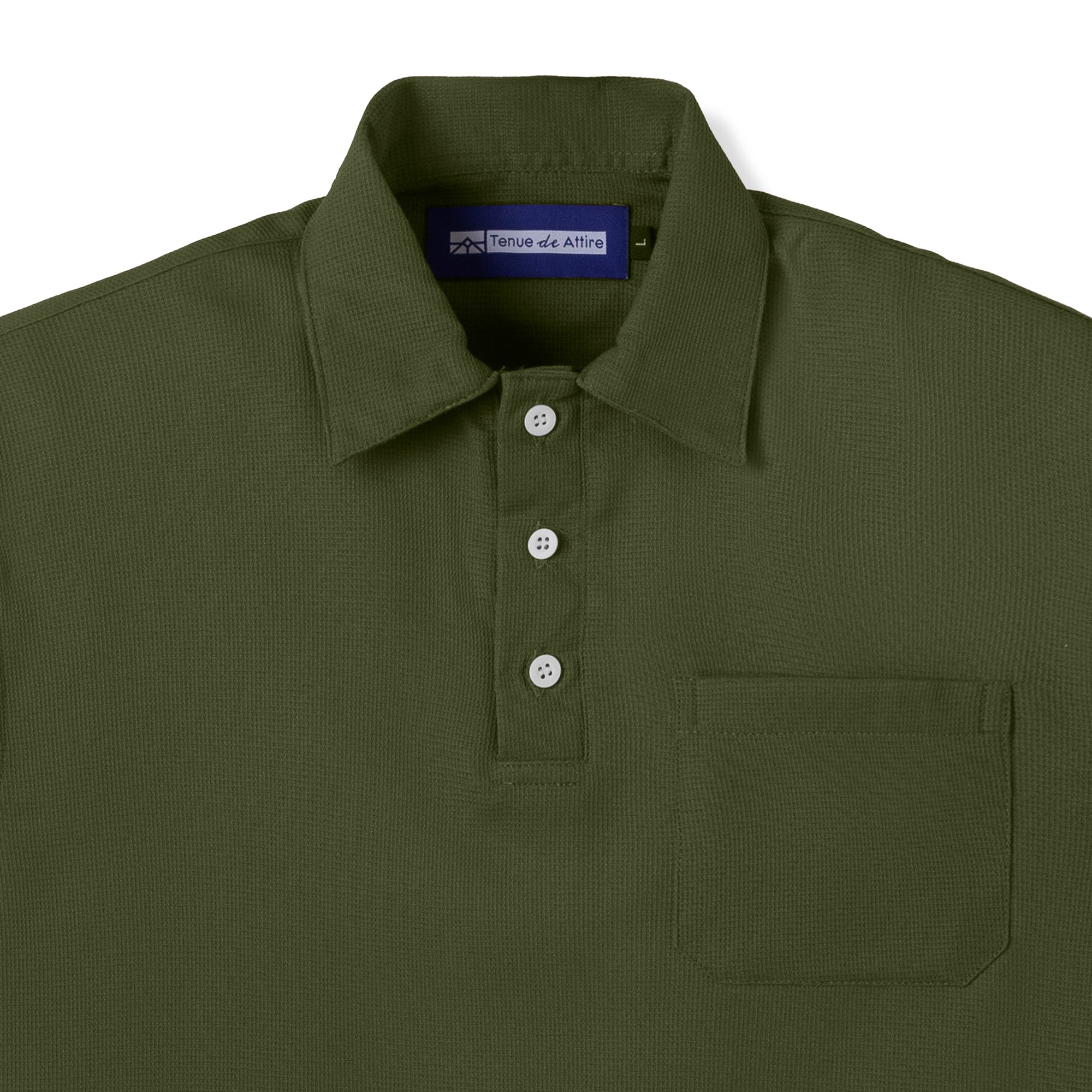 FACTORY SALE - Waffle Polo - Army Green