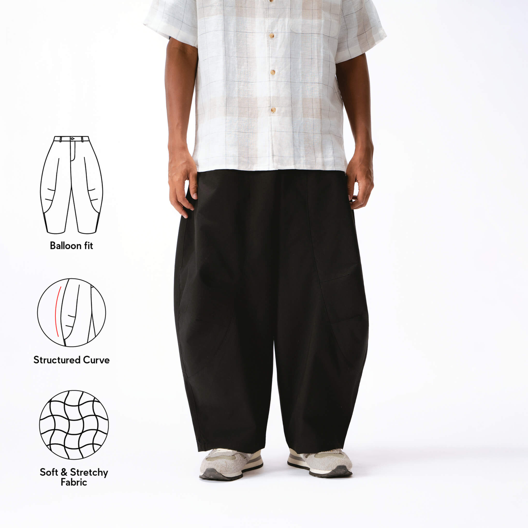 Parisian Barrel Pants - Black