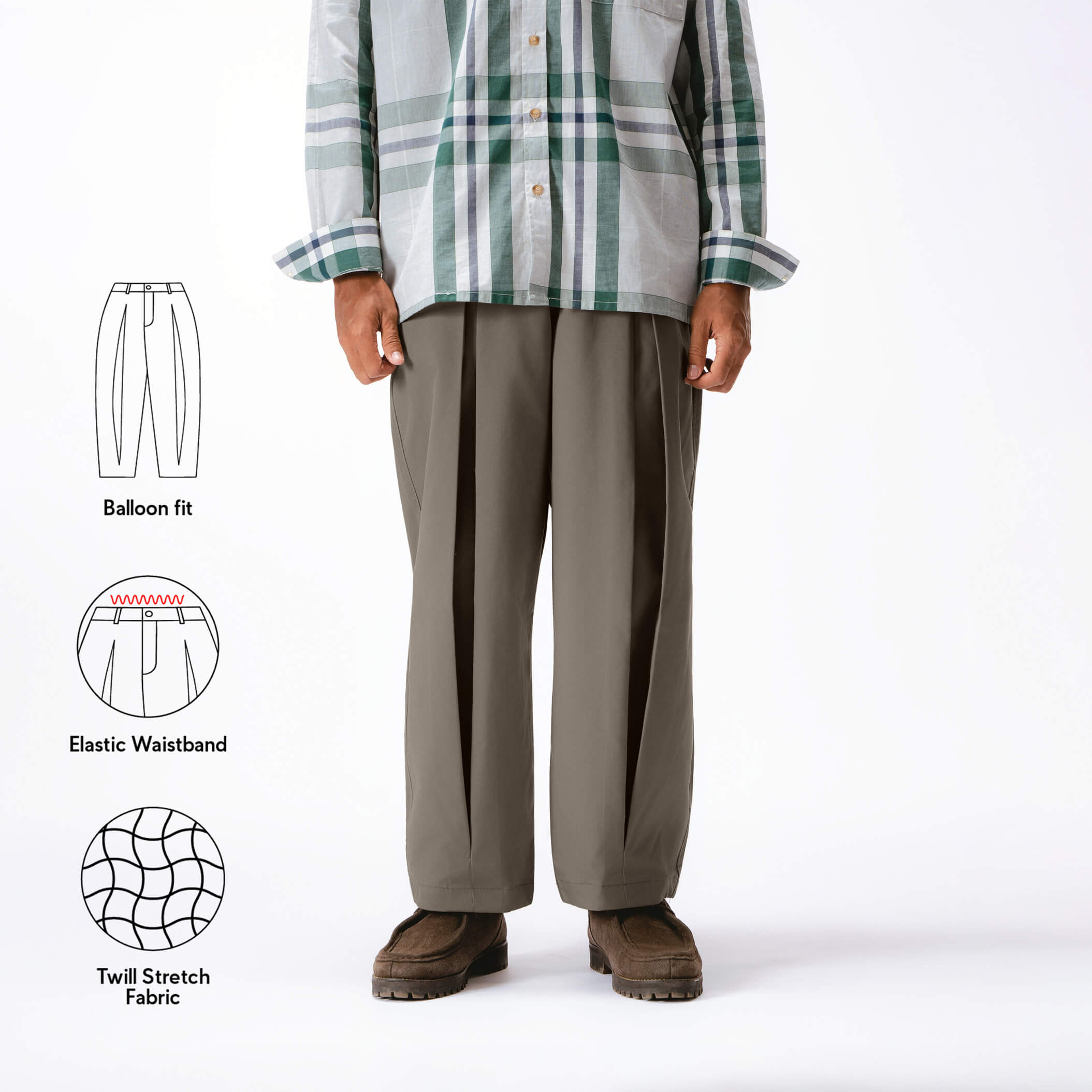 Parisian Pleats Pants - Brown