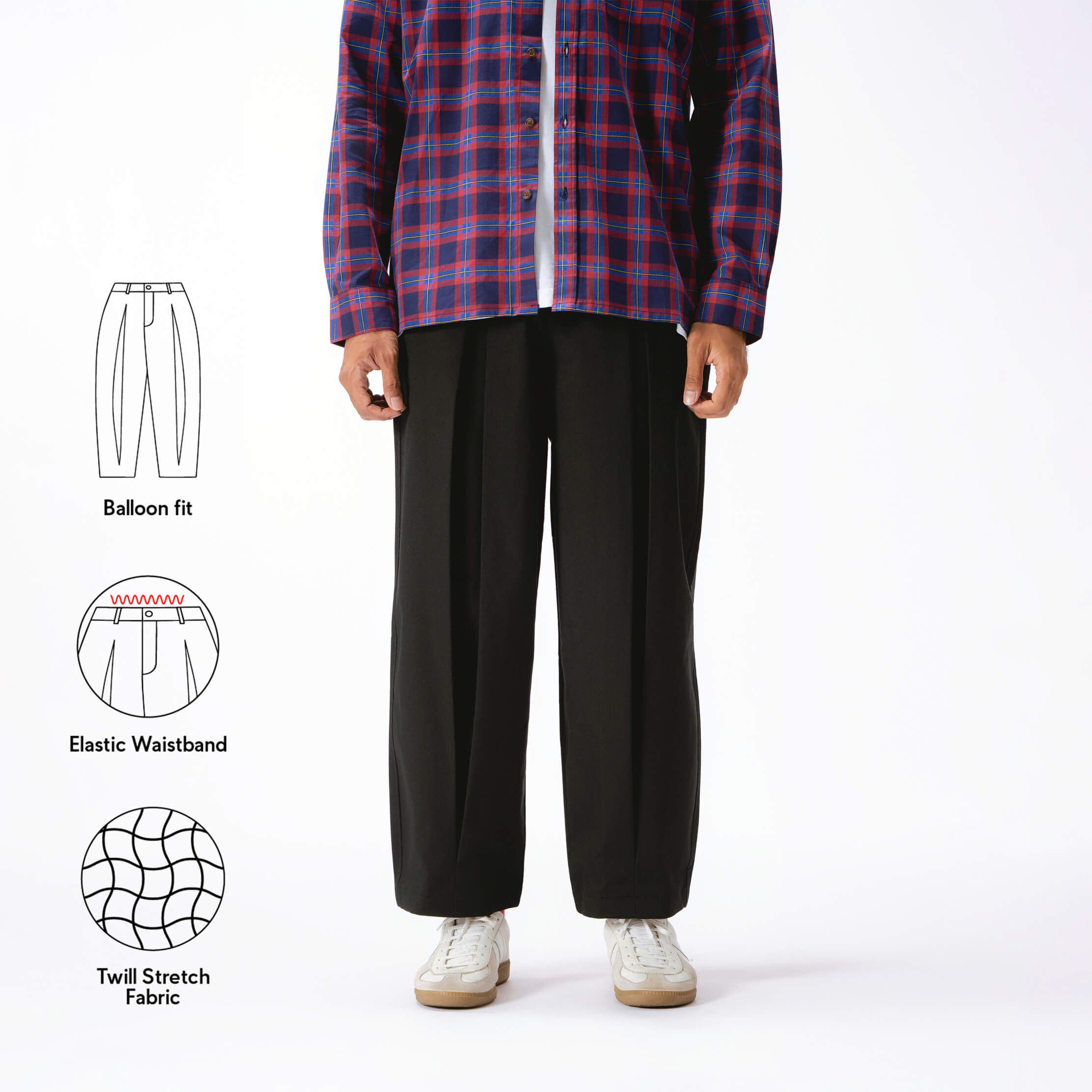Parisian Pleats Pants - Black