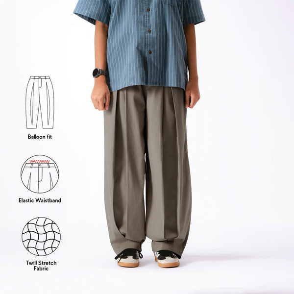 Women Parisian Pleats Pants - Brown