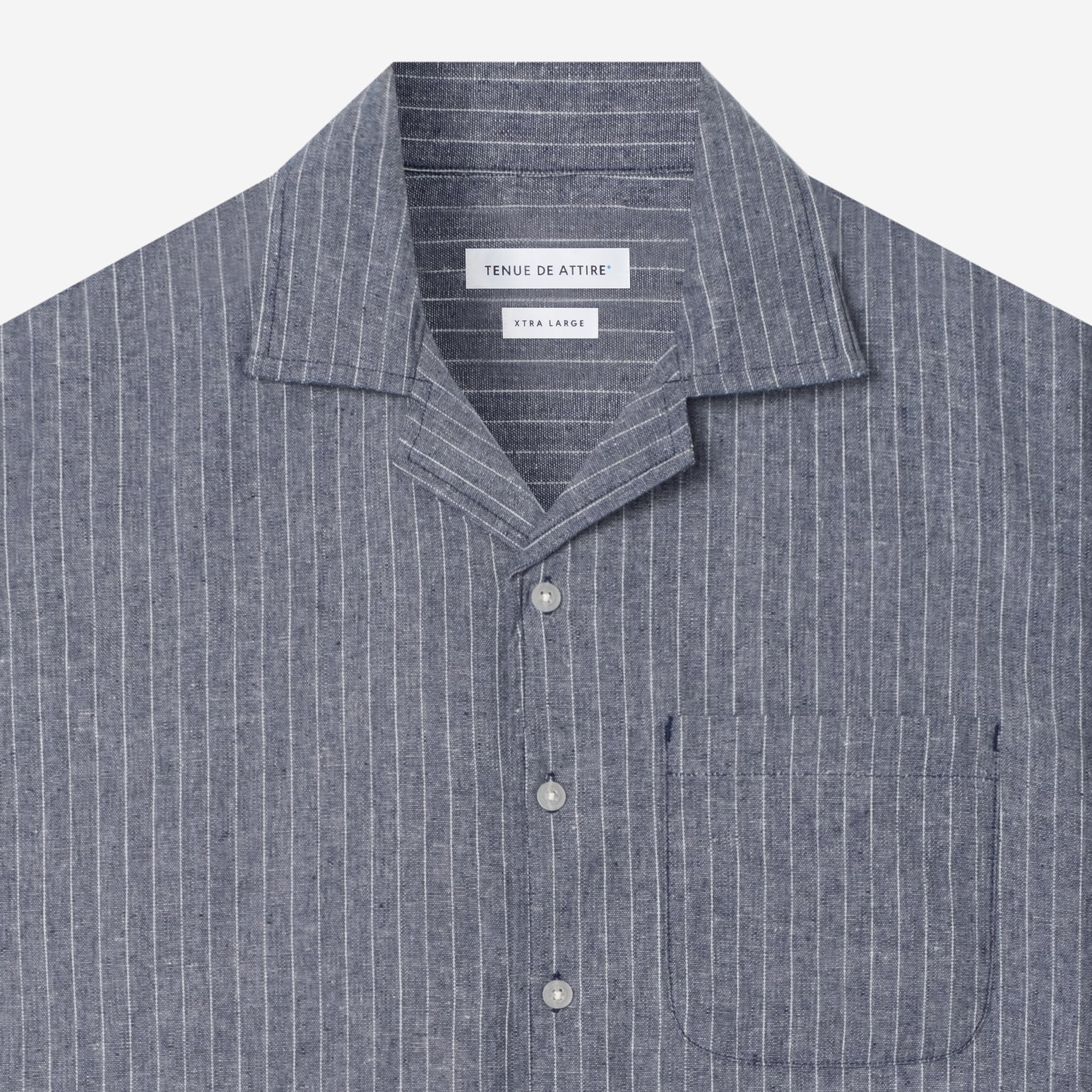 By The Hours Stripes Open Collar Short Sleeve Shirt Stripes Cloud Grey