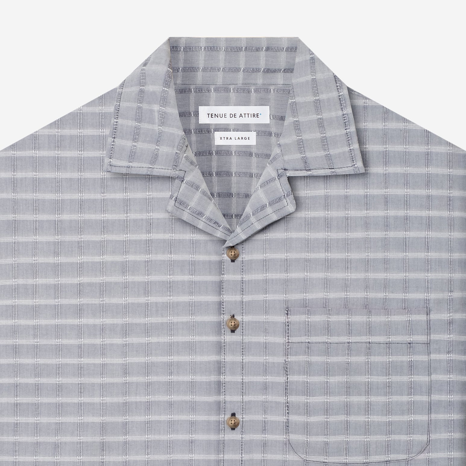 By The Hours Plaids Open Collar Short Sleeve Shirt Checkers White