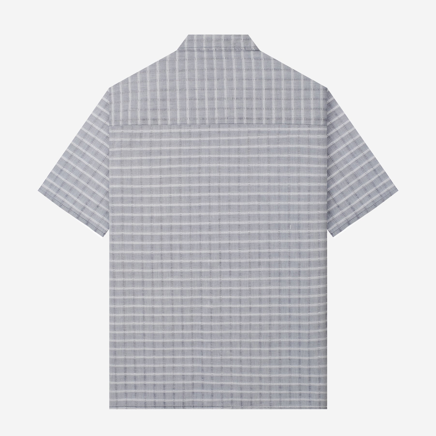 By The Hours Plaids Open Collar Short Sleeve Shirt Checkers White