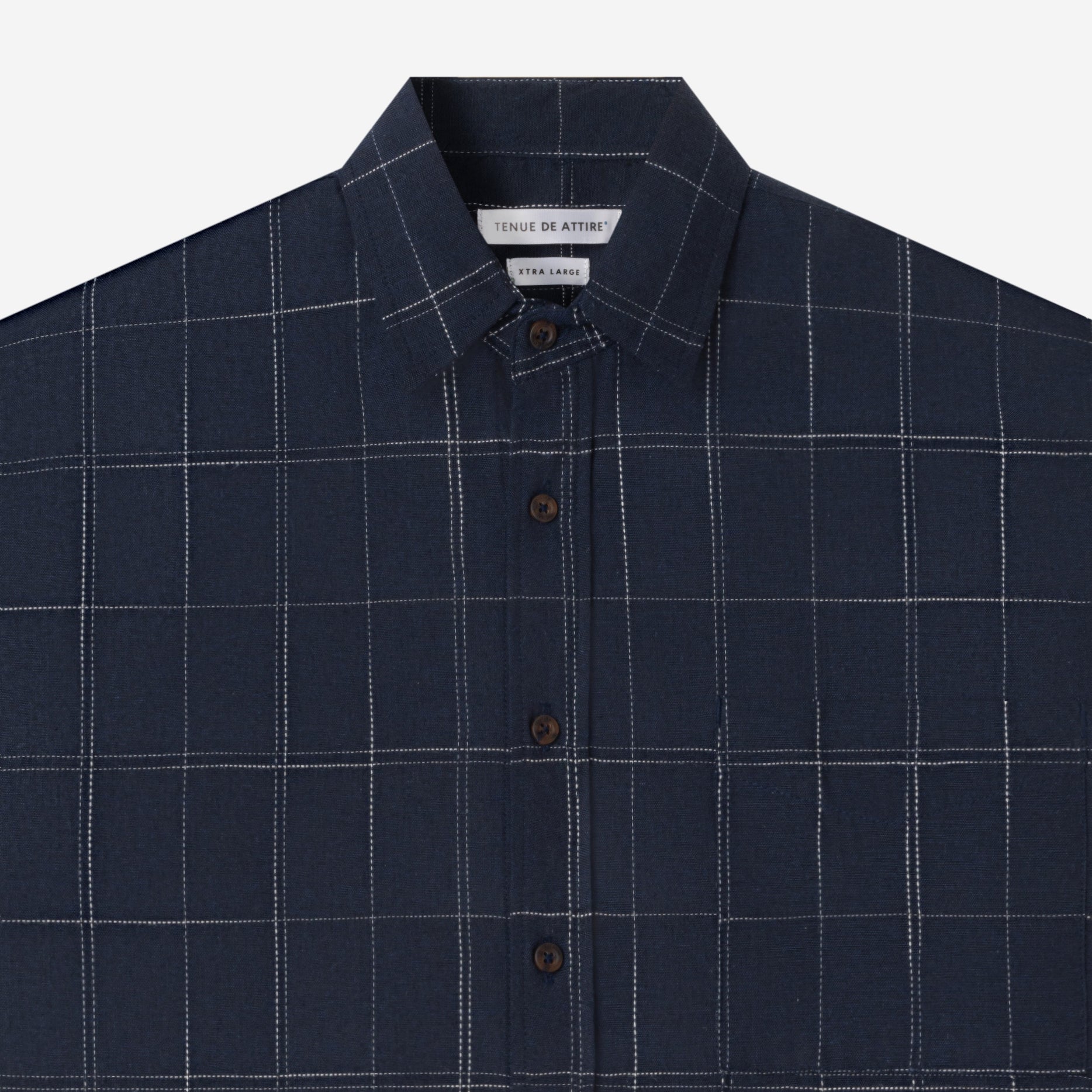 Day to Day Plaid Long Sleeve Shirt - Navy White