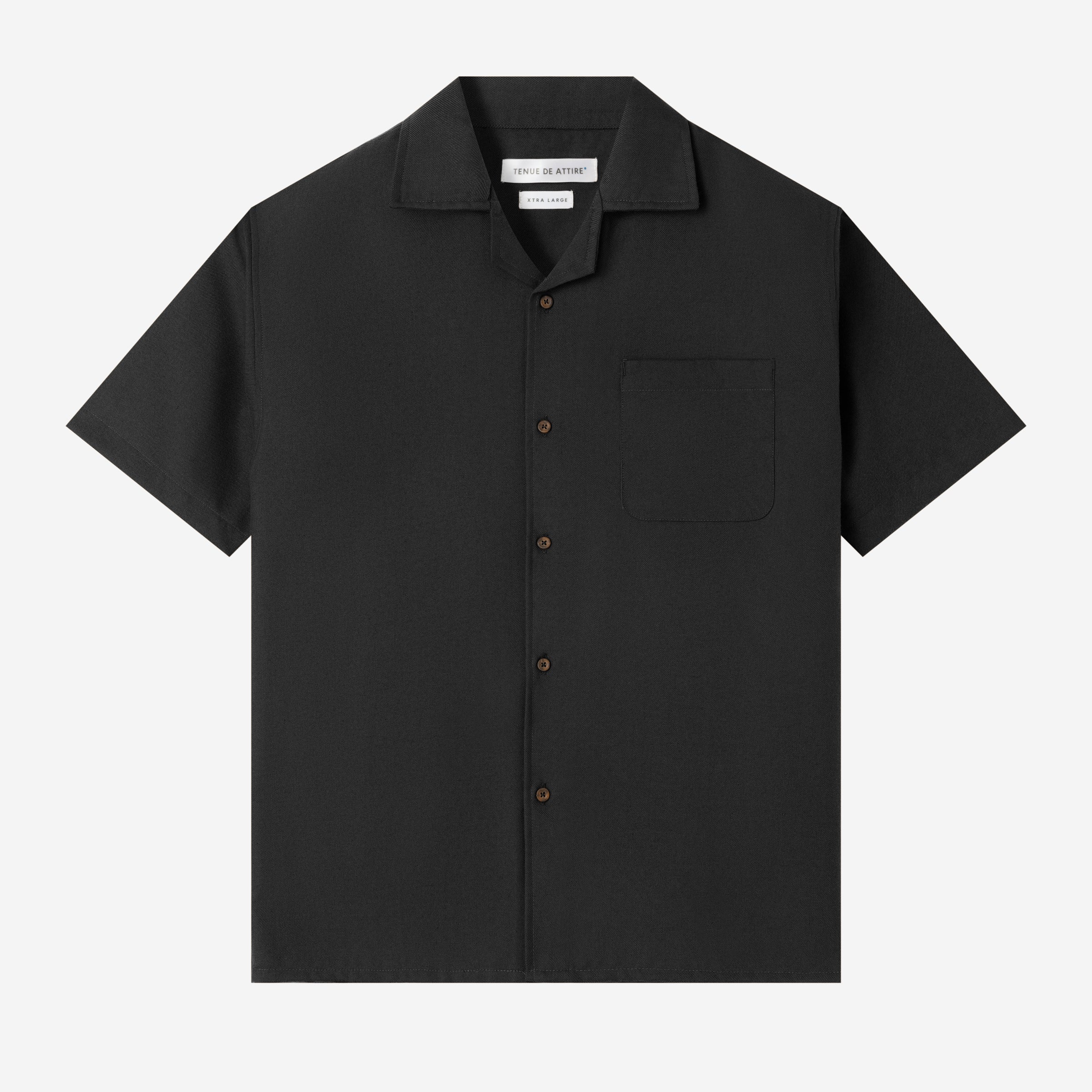 Day to Day Camp Collar Short Sleeve Shirt - Black