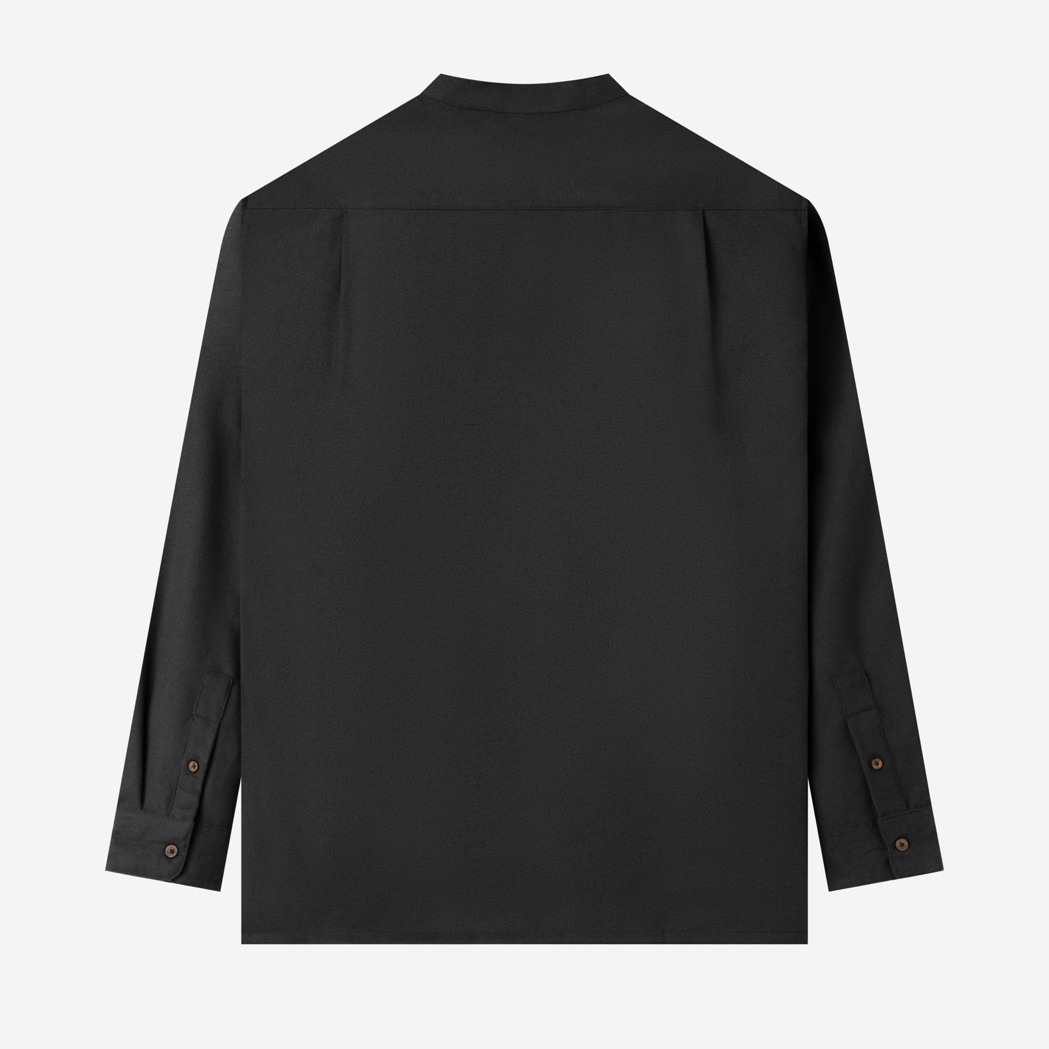Le Ramdane Band Collar Long Sleeve Shirt - Black