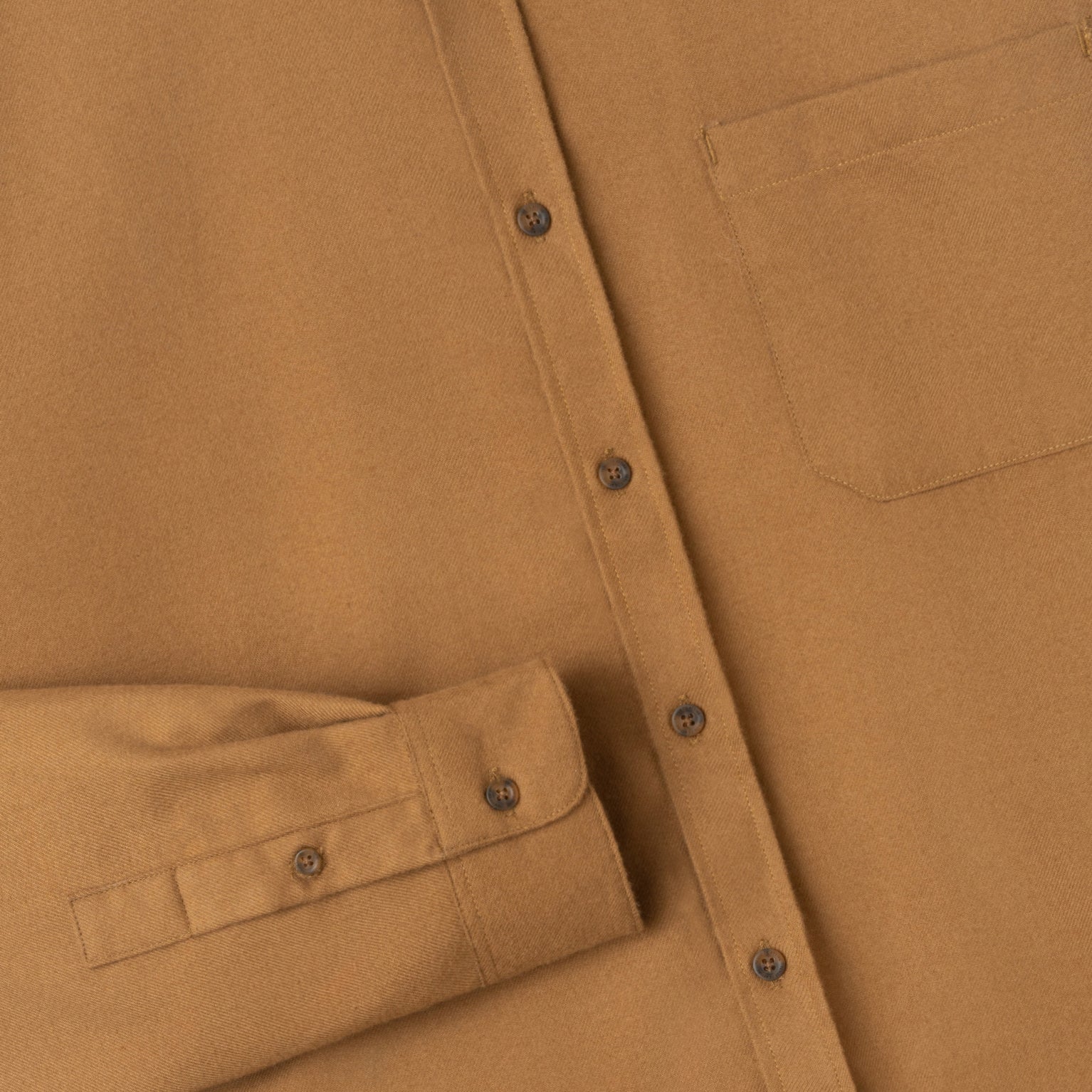 Le Ramdane Band Collar Long Sleeve Shirt - Brown