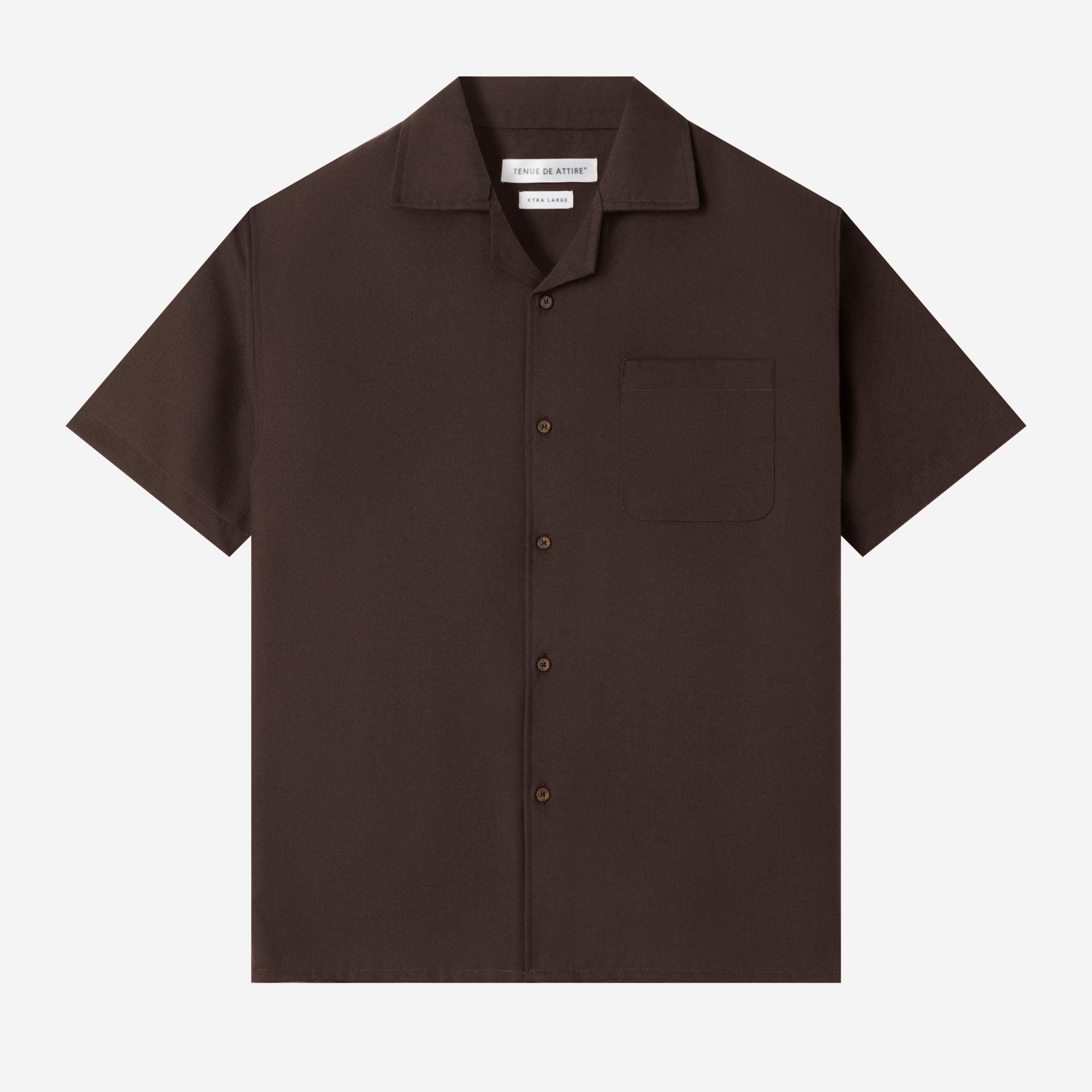 Day to Day Camp Collar Short Sleeve Shirt - Dark Brown