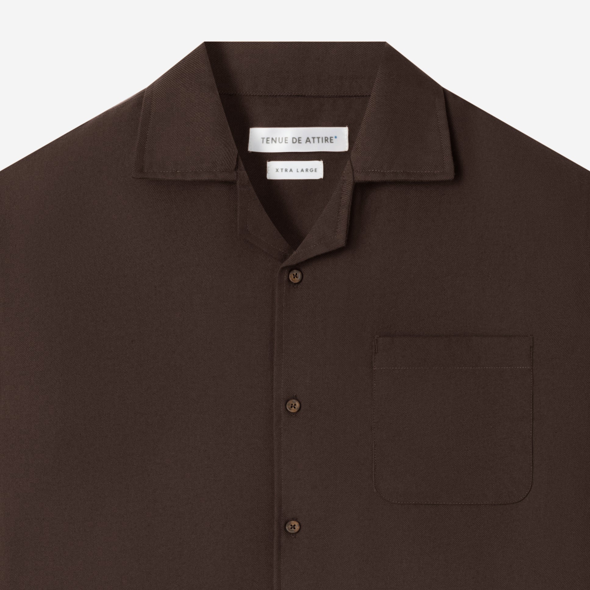 Day to Day Camp Collar Short Sleeve Shirt - Dark Brown