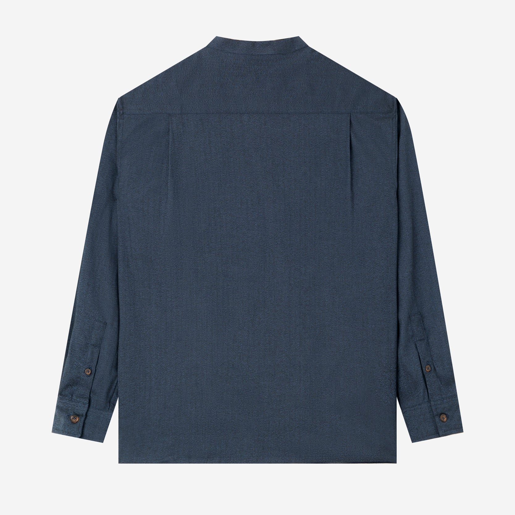 Le Ramdane Band Collar Long Sleeve Shirt - Navy