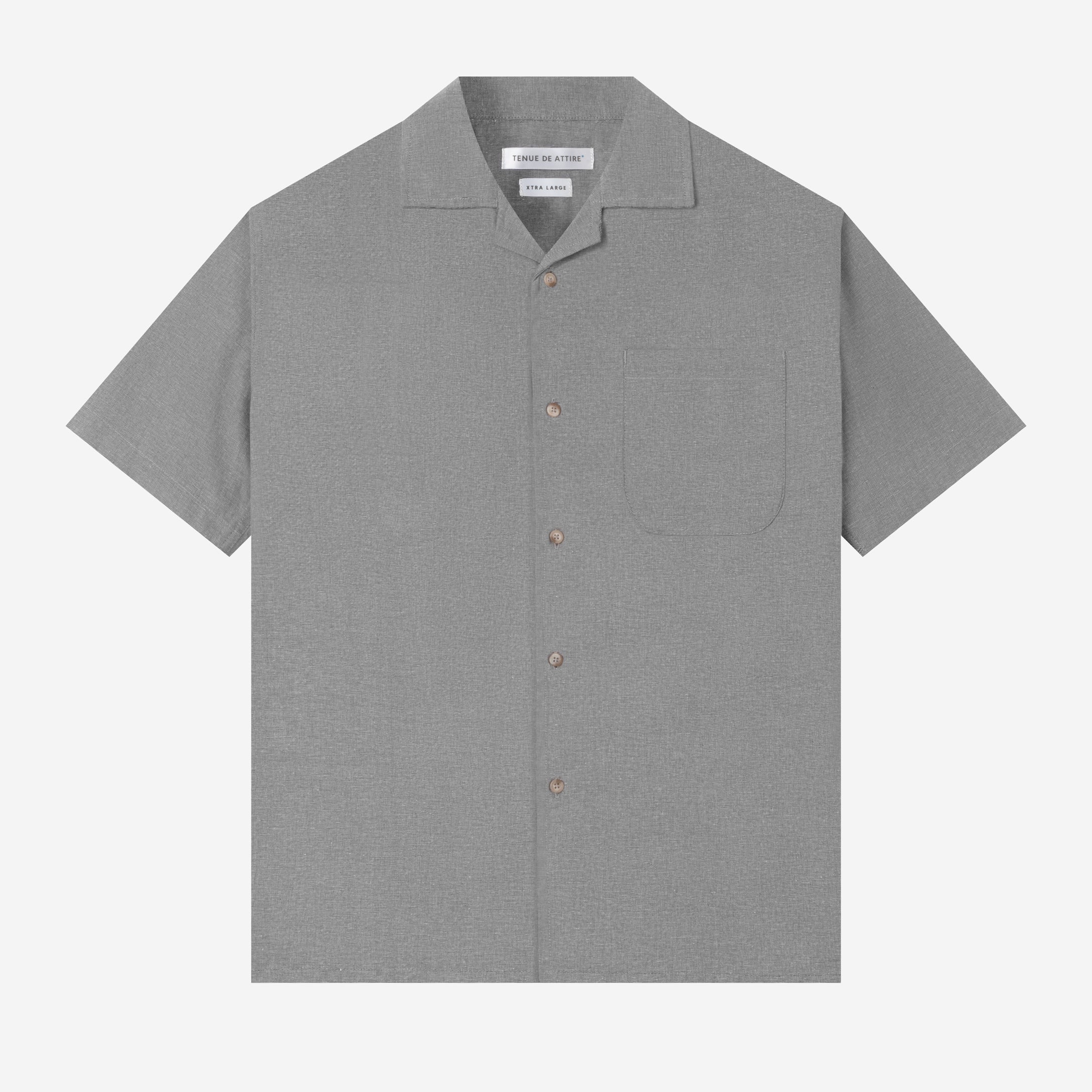 Day to Day Camp Collar Short Sleeve Shirt - Grey