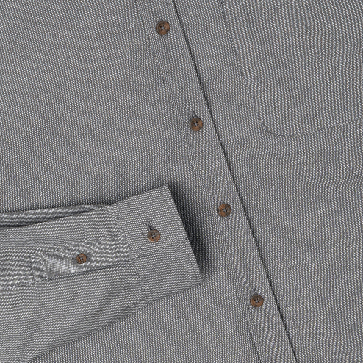 Le Ramdane Band Collar Long Sleeve Shirt - Grey