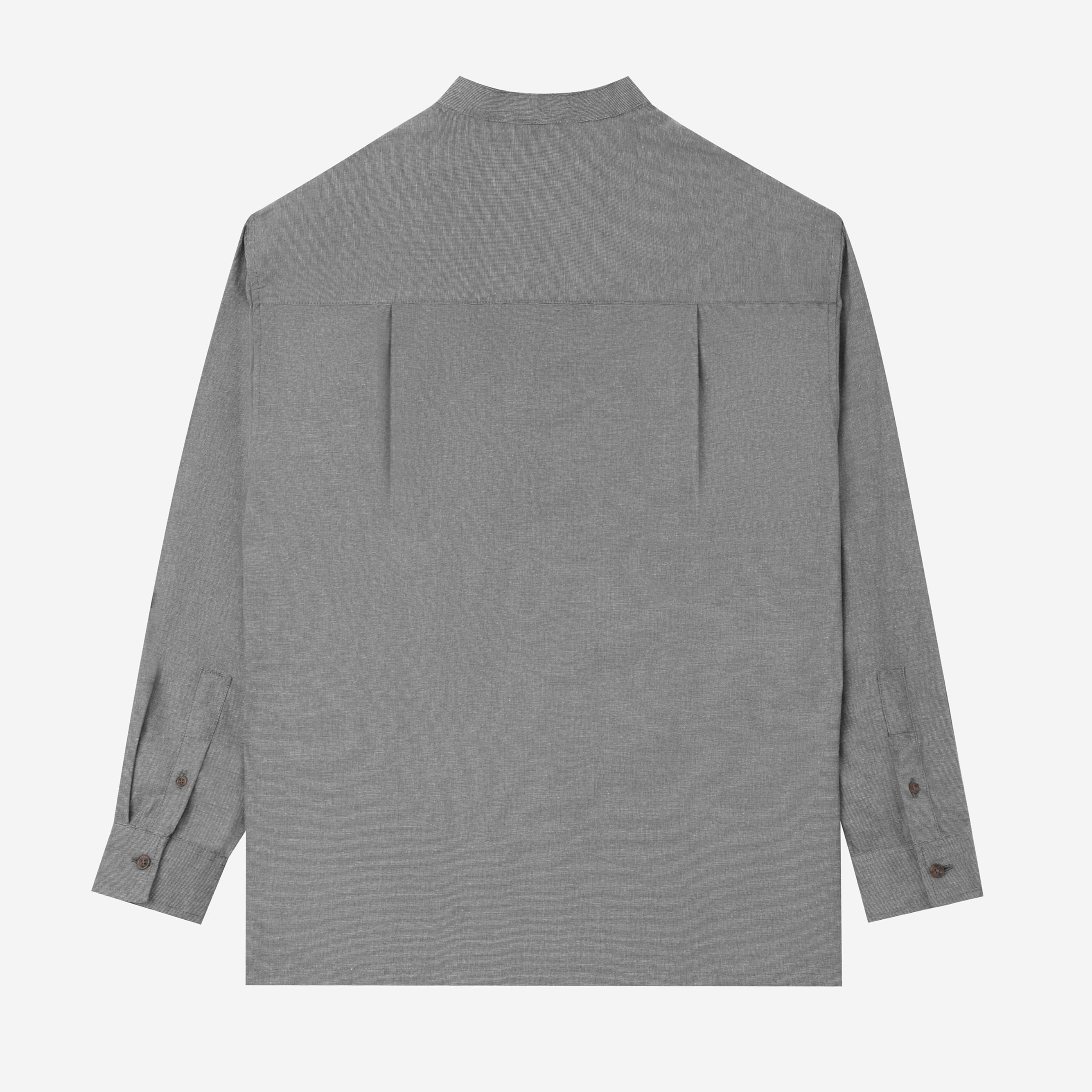 Le Ramdane Band Collar Long Sleeve Shirt - Grey