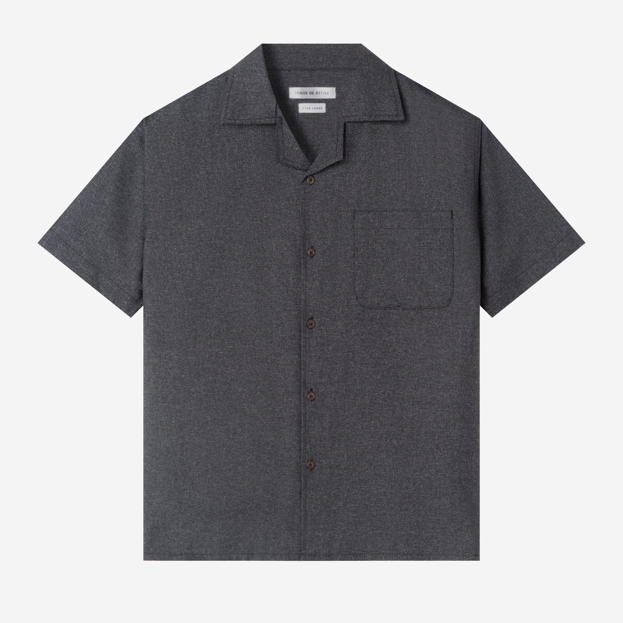 Day to Day Camp Collar Short Sleeve Shirt - Dark Grey