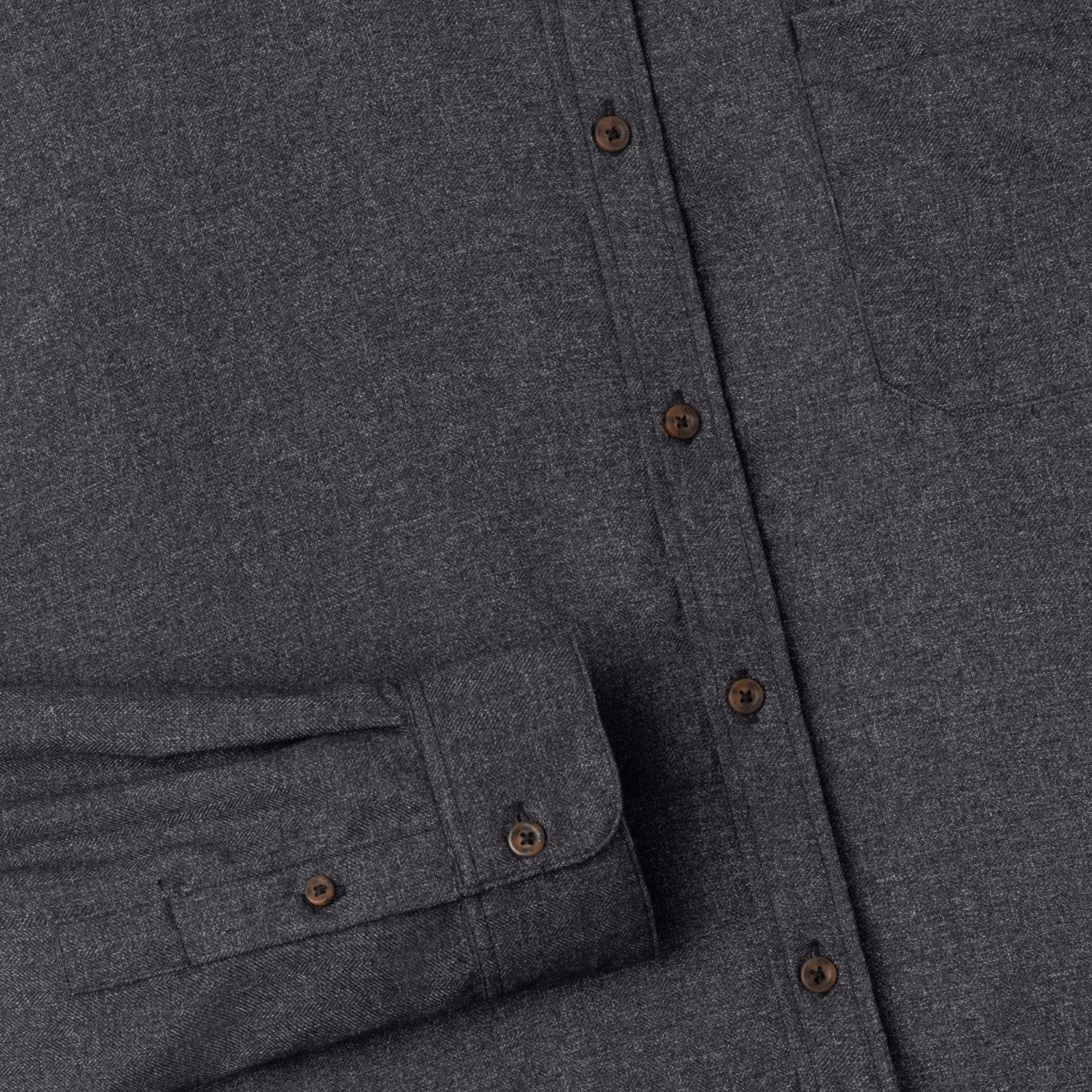 FACTORY SALE - Le Ramdane Band Collar Long Sleeve Shirt - Dark Grey